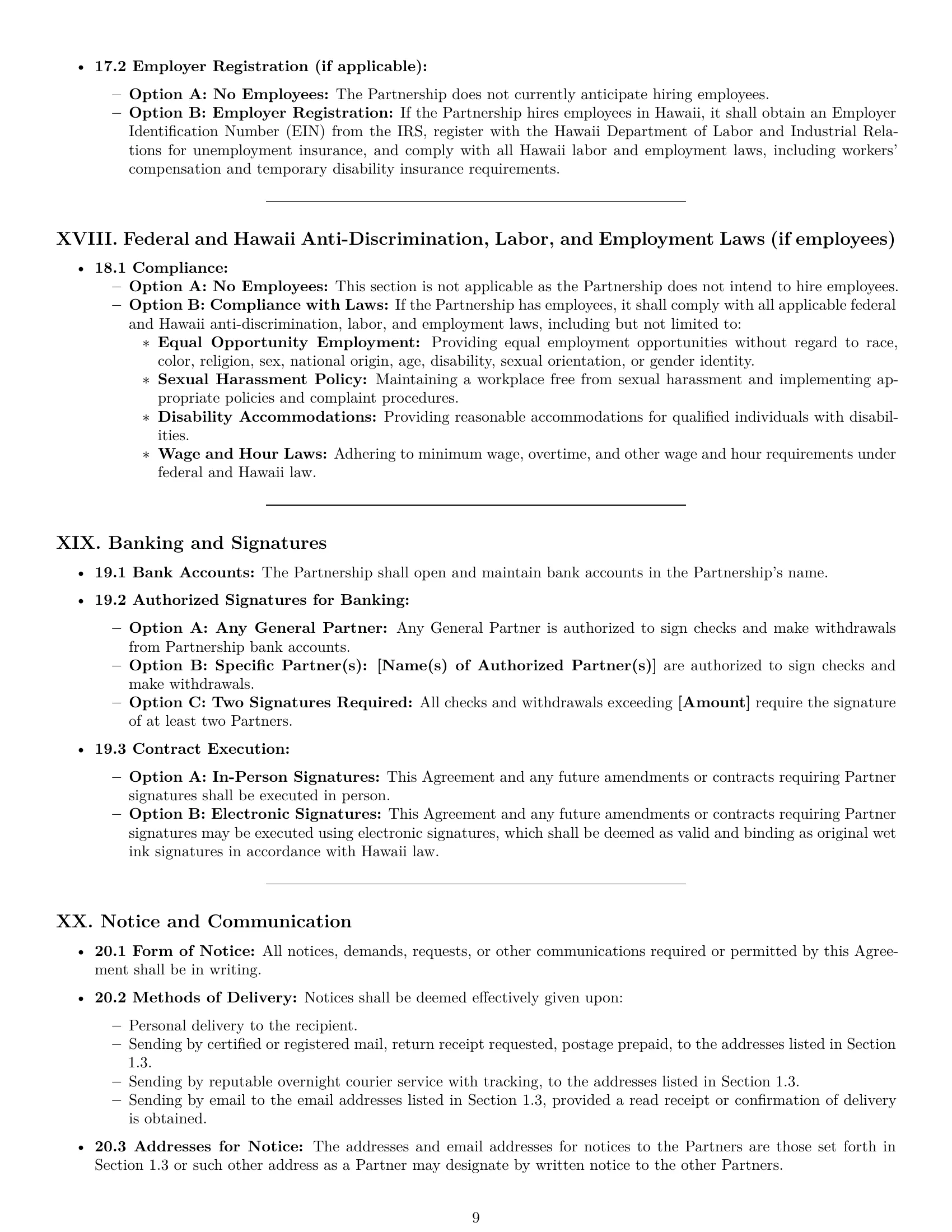 Preview page 9 of Pro Hawaii partnership agreement template