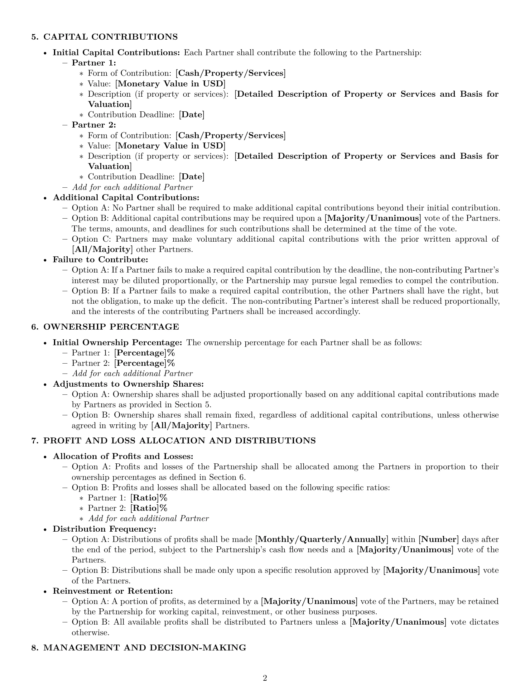 Preview page 2 of Pro Idaho partnership agreement template