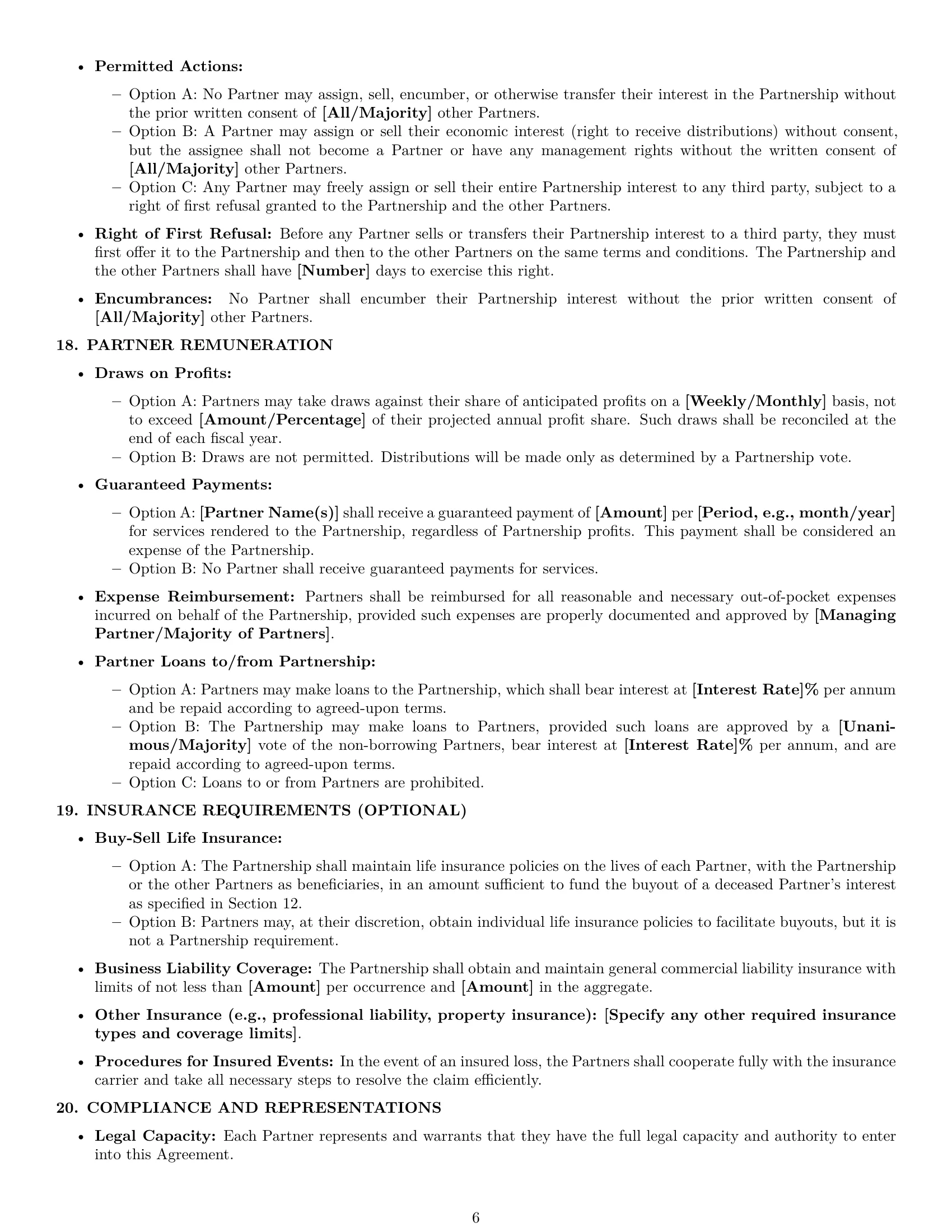 Preview page 6 of Pro Idaho partnership agreement template