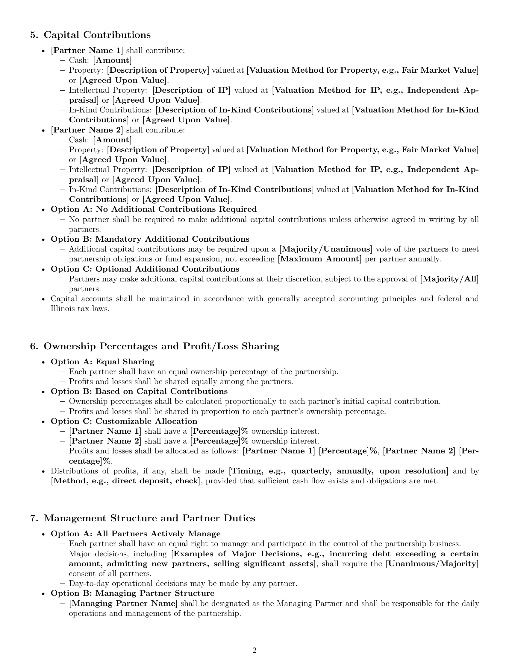 Preview page 2 of Pro Illinois partnership agreement template