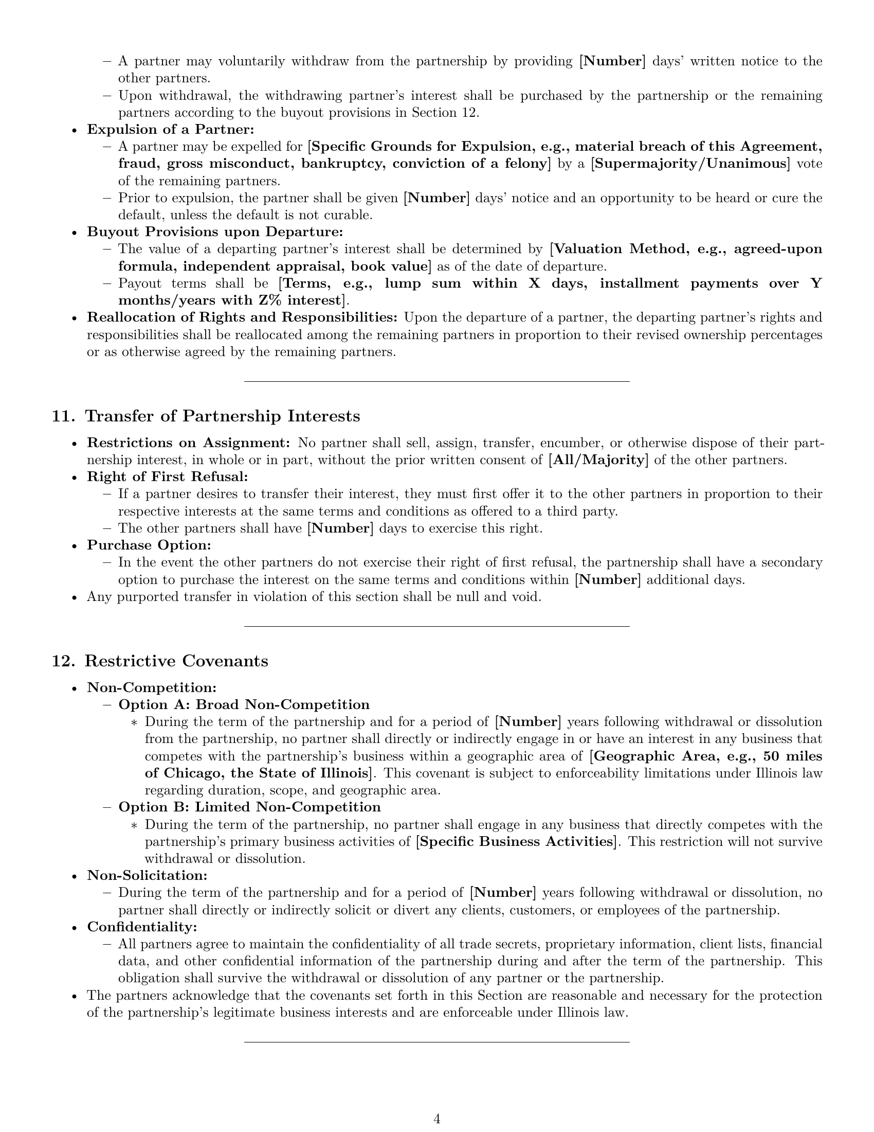 Preview page 4 of Pro Illinois partnership agreement template