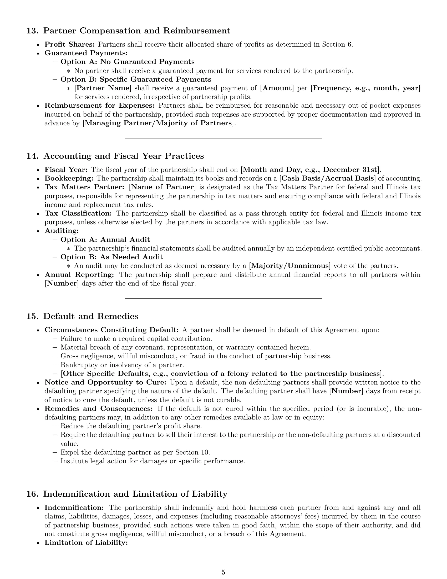 Preview page 5 of Pro Illinois partnership agreement template