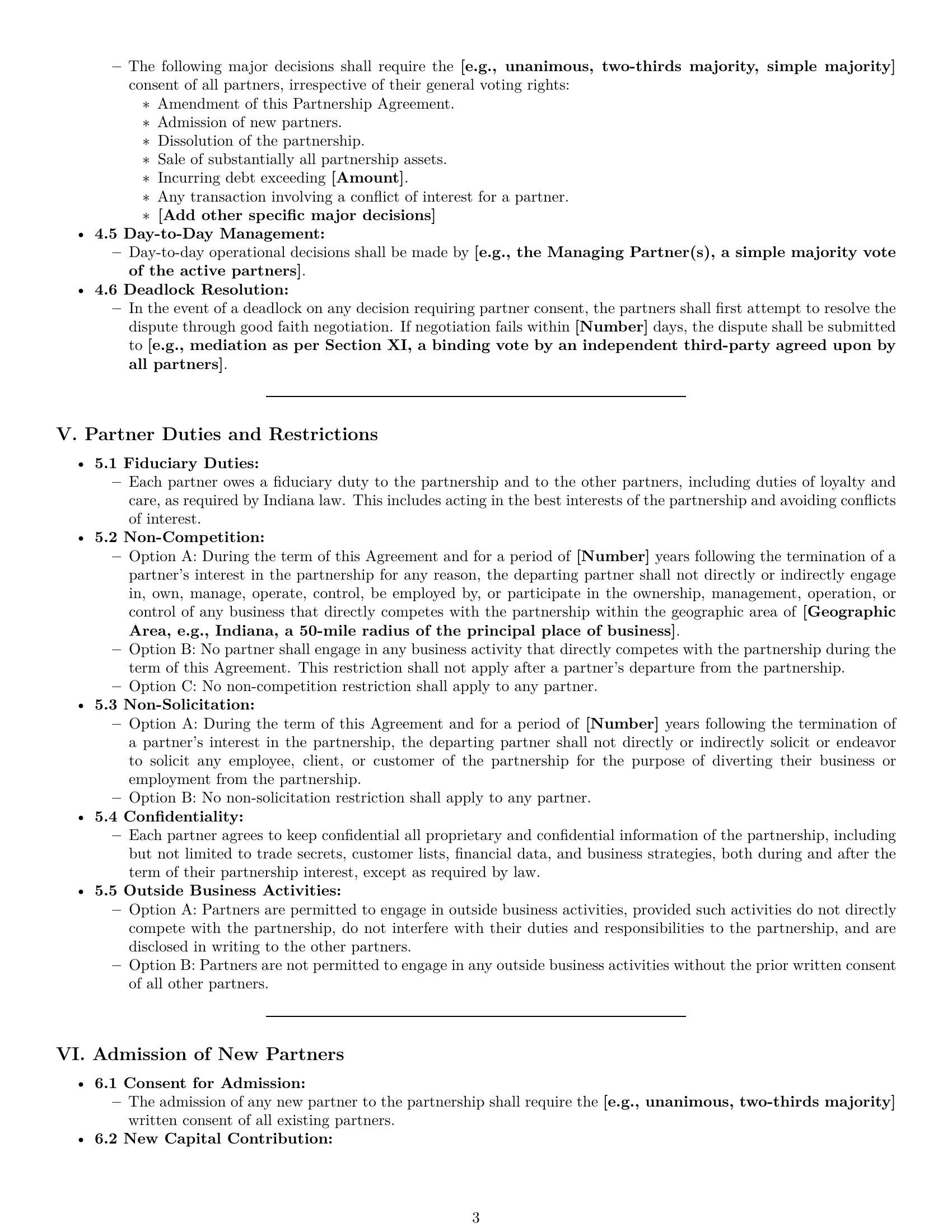Preview page 3 of Pro Indiana partnership agreement template