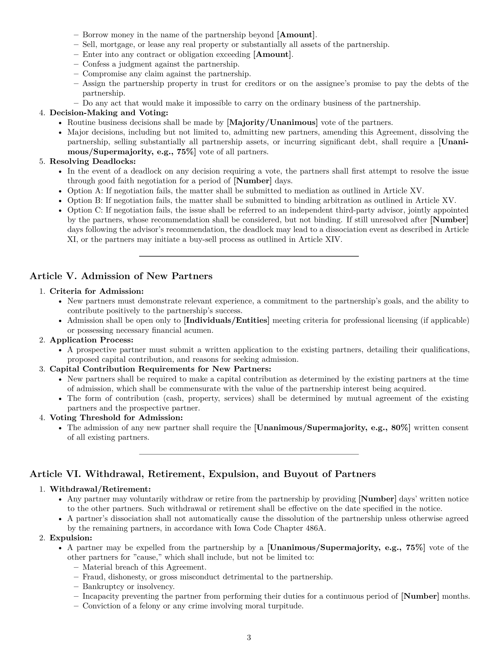 Preview page 3 of Pro Iowa partnership agreement template