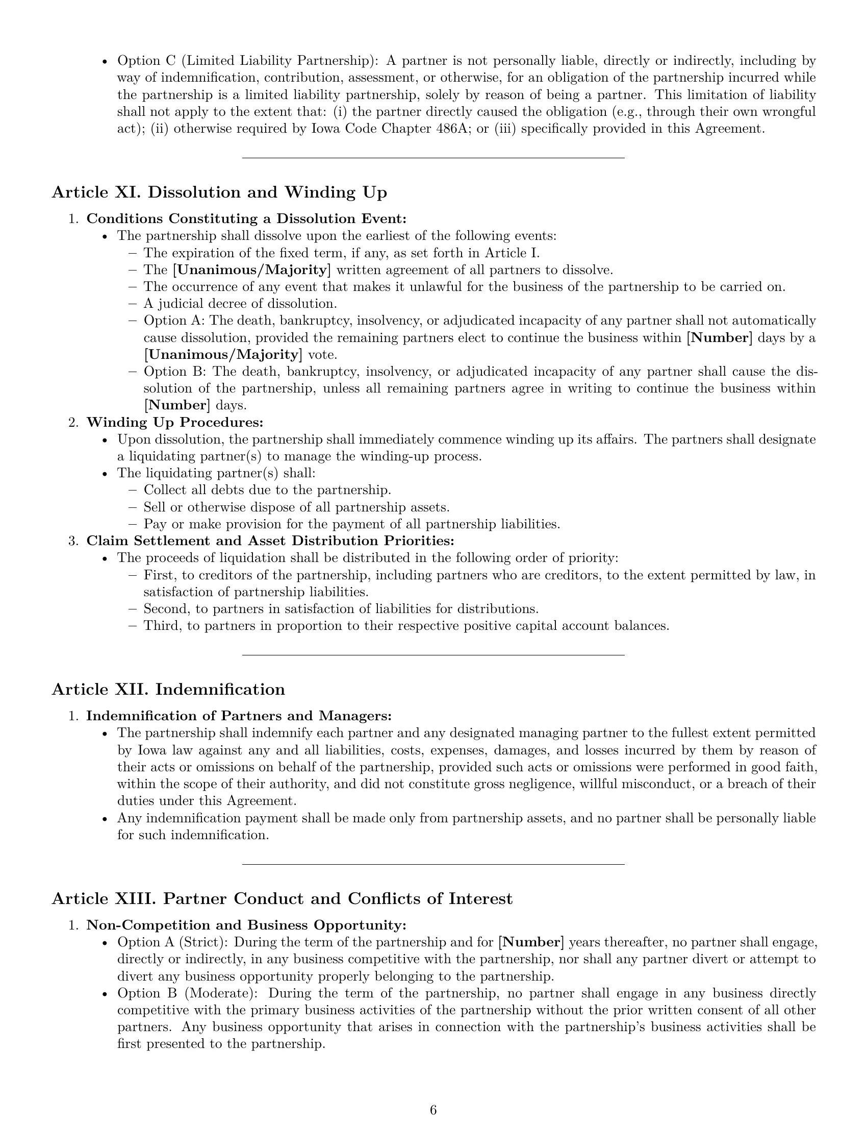 Preview page 6 of Pro Iowa partnership agreement template
