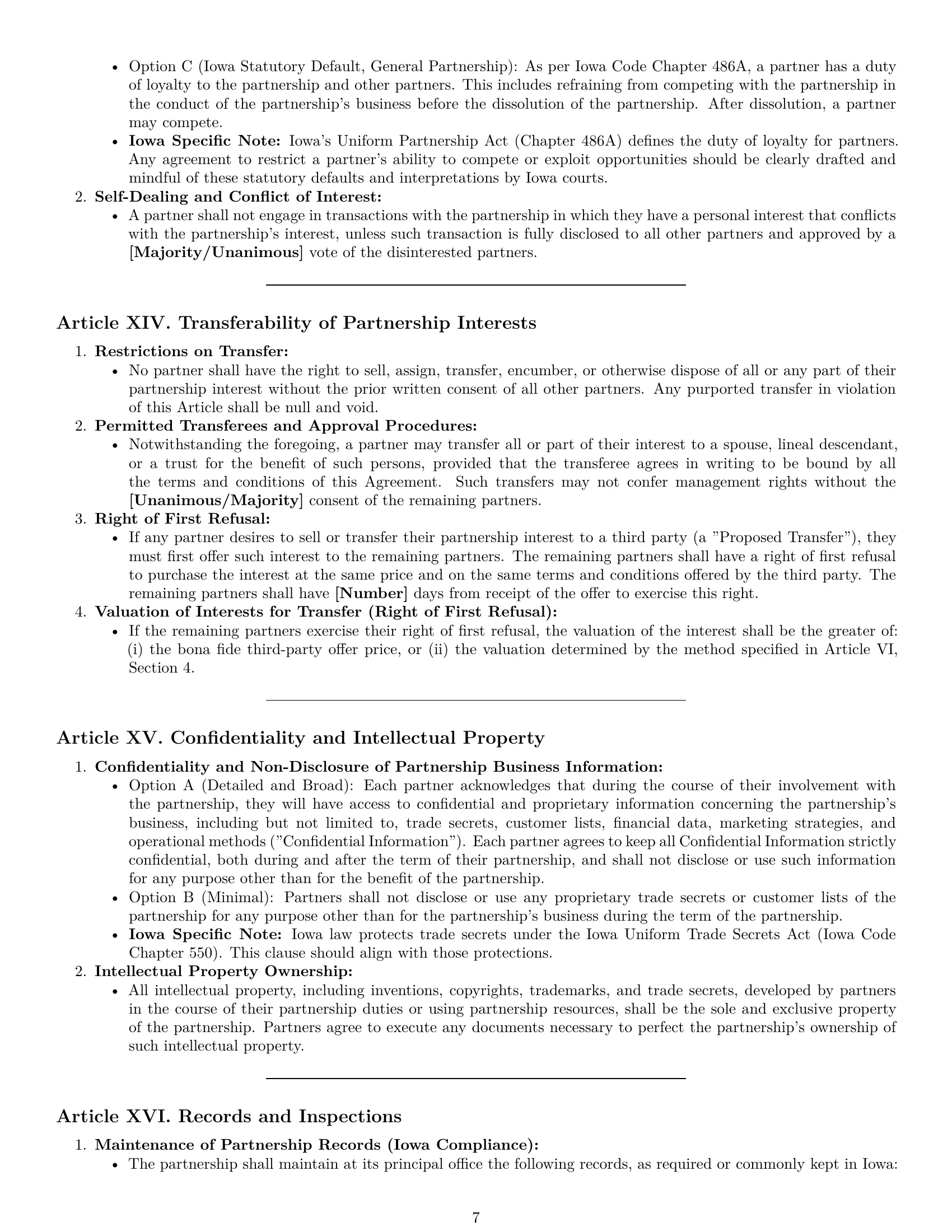 Preview page 7 of Pro Iowa partnership agreement template