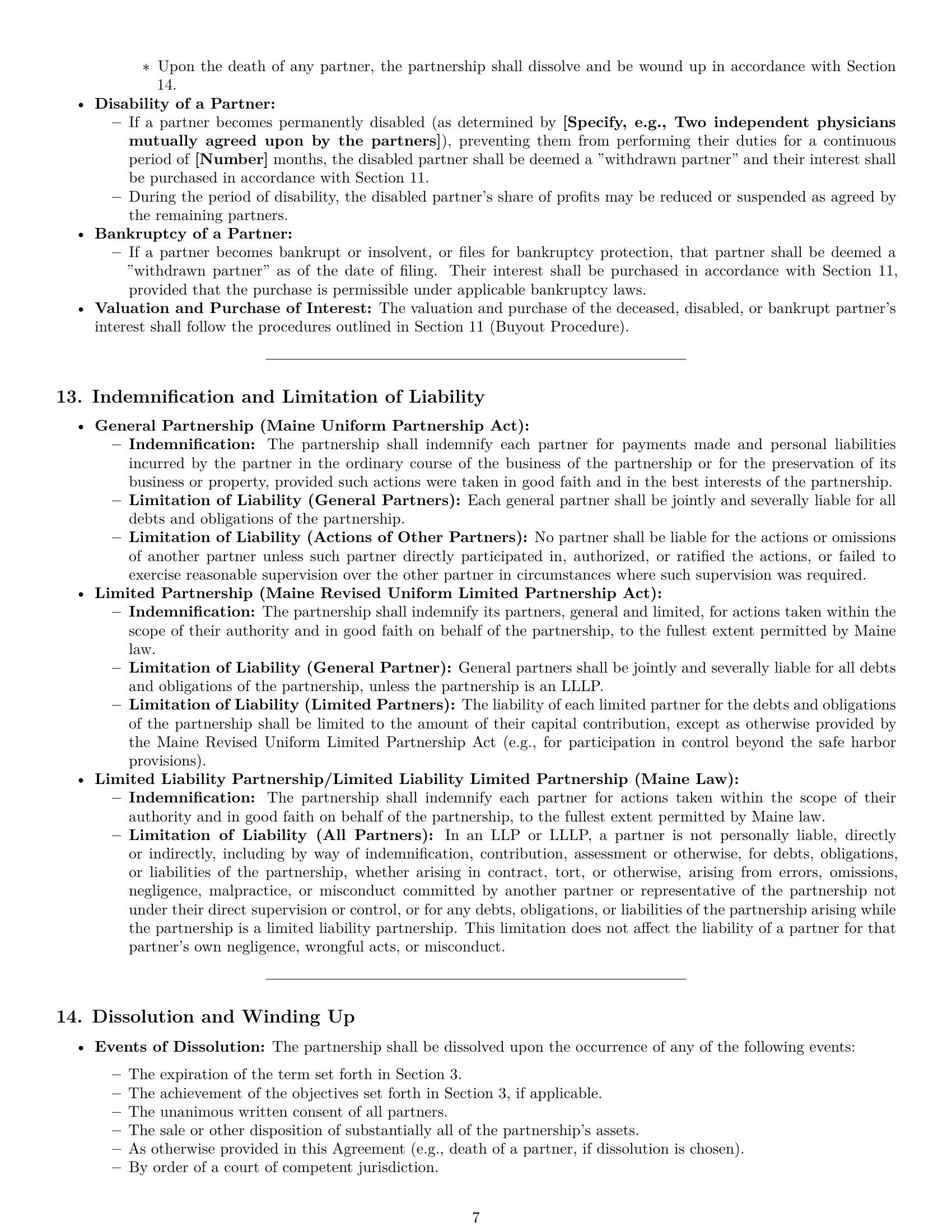 Preview page 7 of Pro Maine partnership agreement template