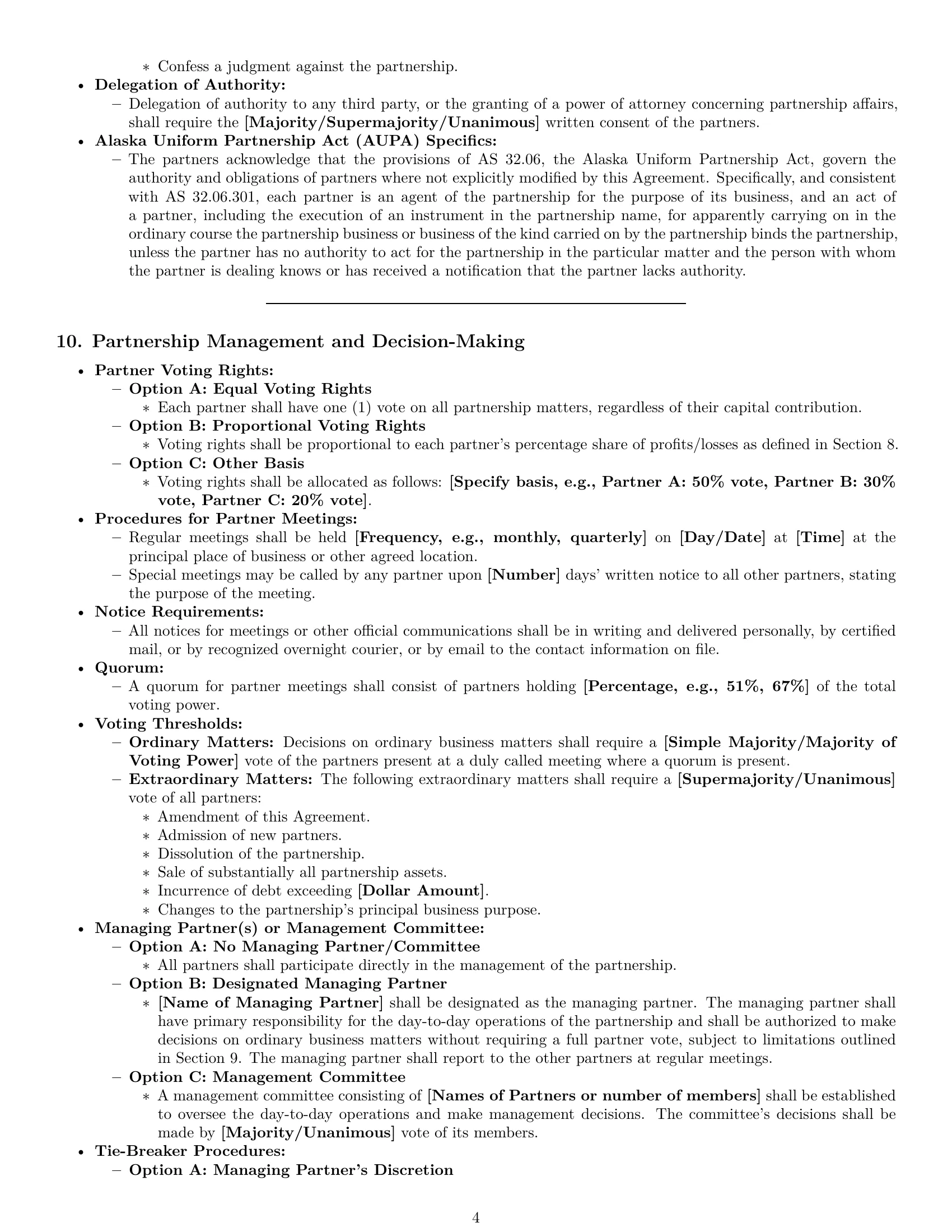 Preview page 4 of Pro Alaska partnership agreement template