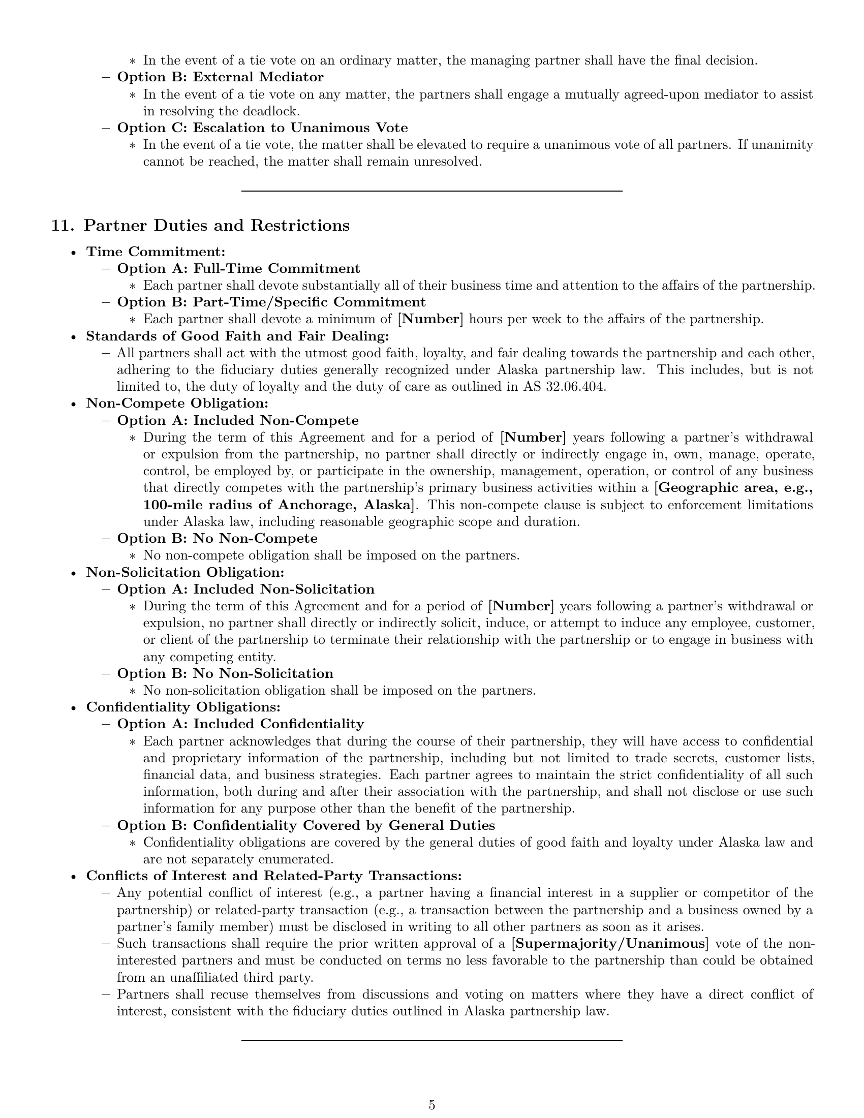 Preview page 5 of Pro Alaska partnership agreement template