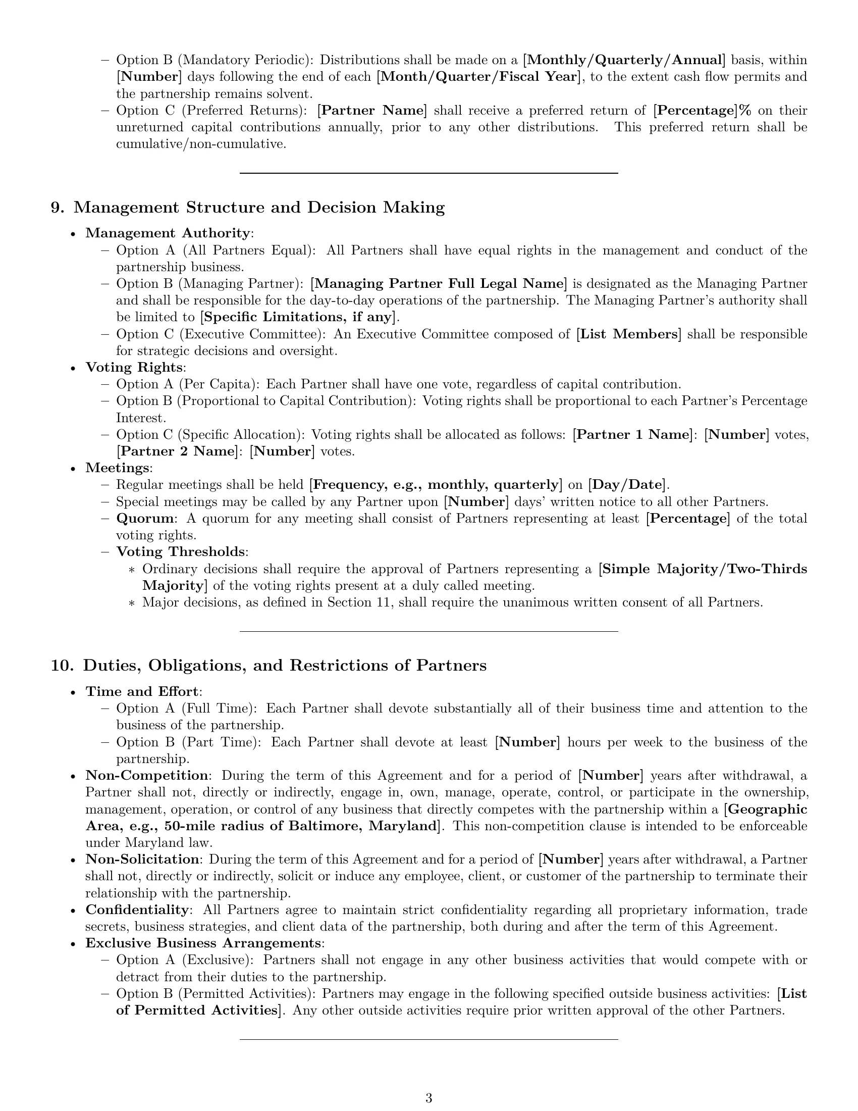 Preview page 3 of Pro Maryland partnership agreement template