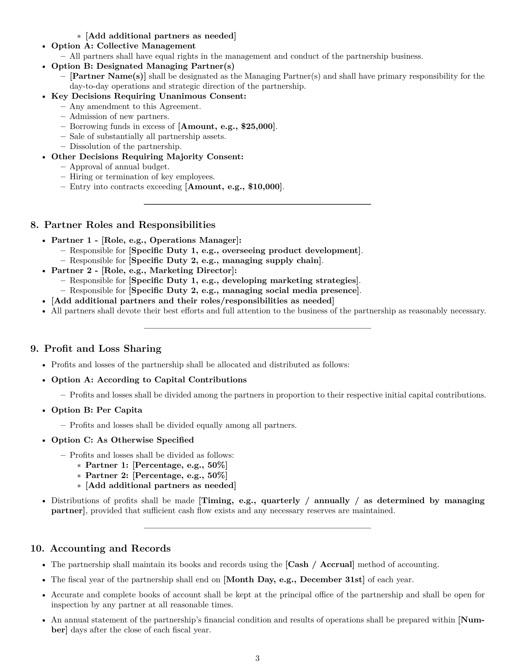 Preview page 3 of Pro Michigan partnership agreement template