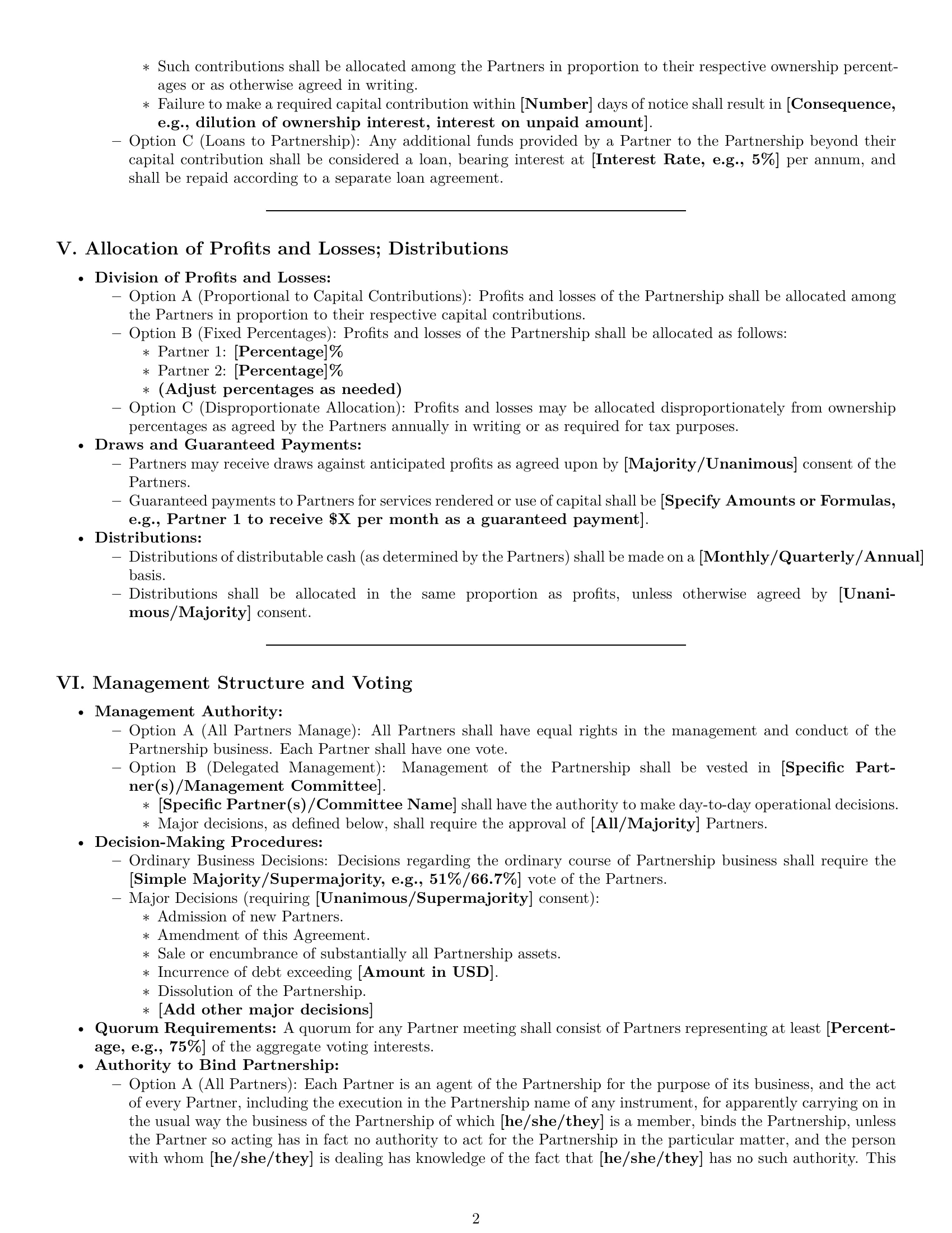 Preview page 2 of Pro Missouri partnership agreement template