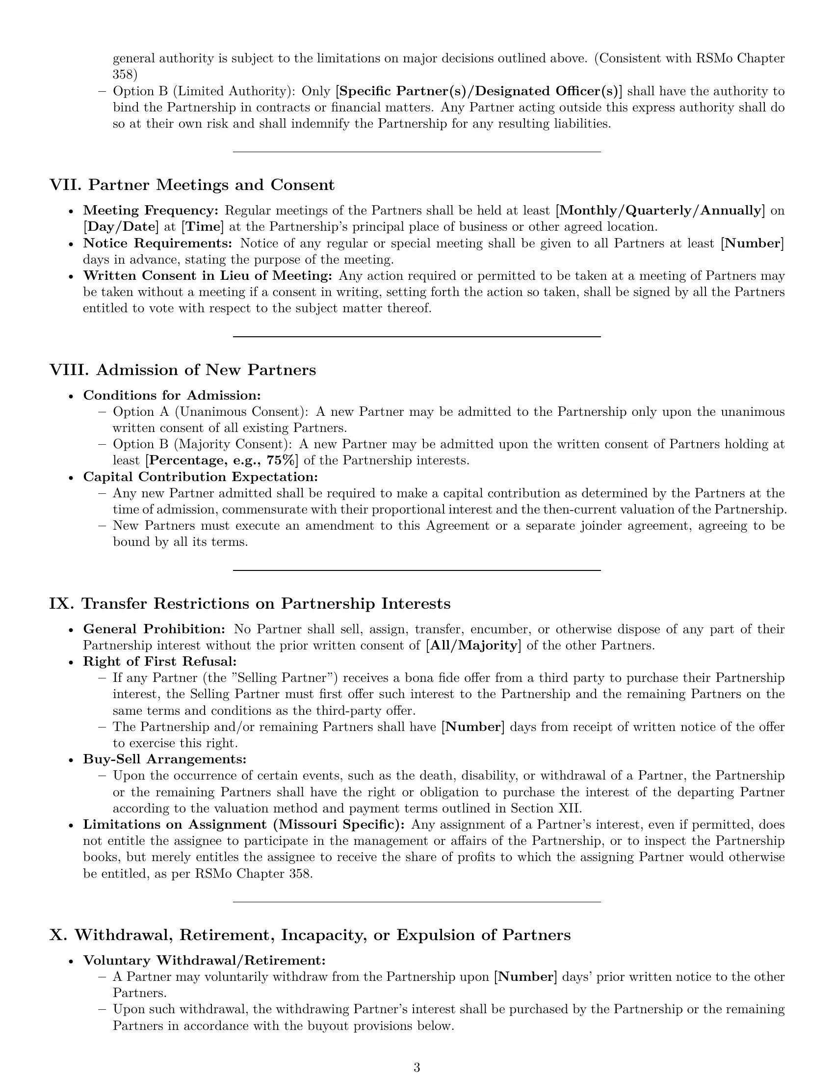 Preview page 3 of Pro Missouri partnership agreement template