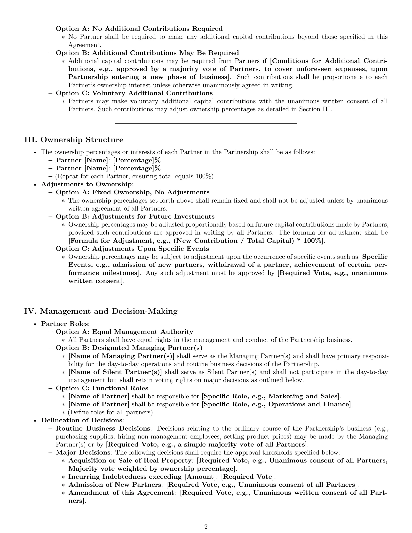 Preview page 2 of Pro Montana partnership agreement template
