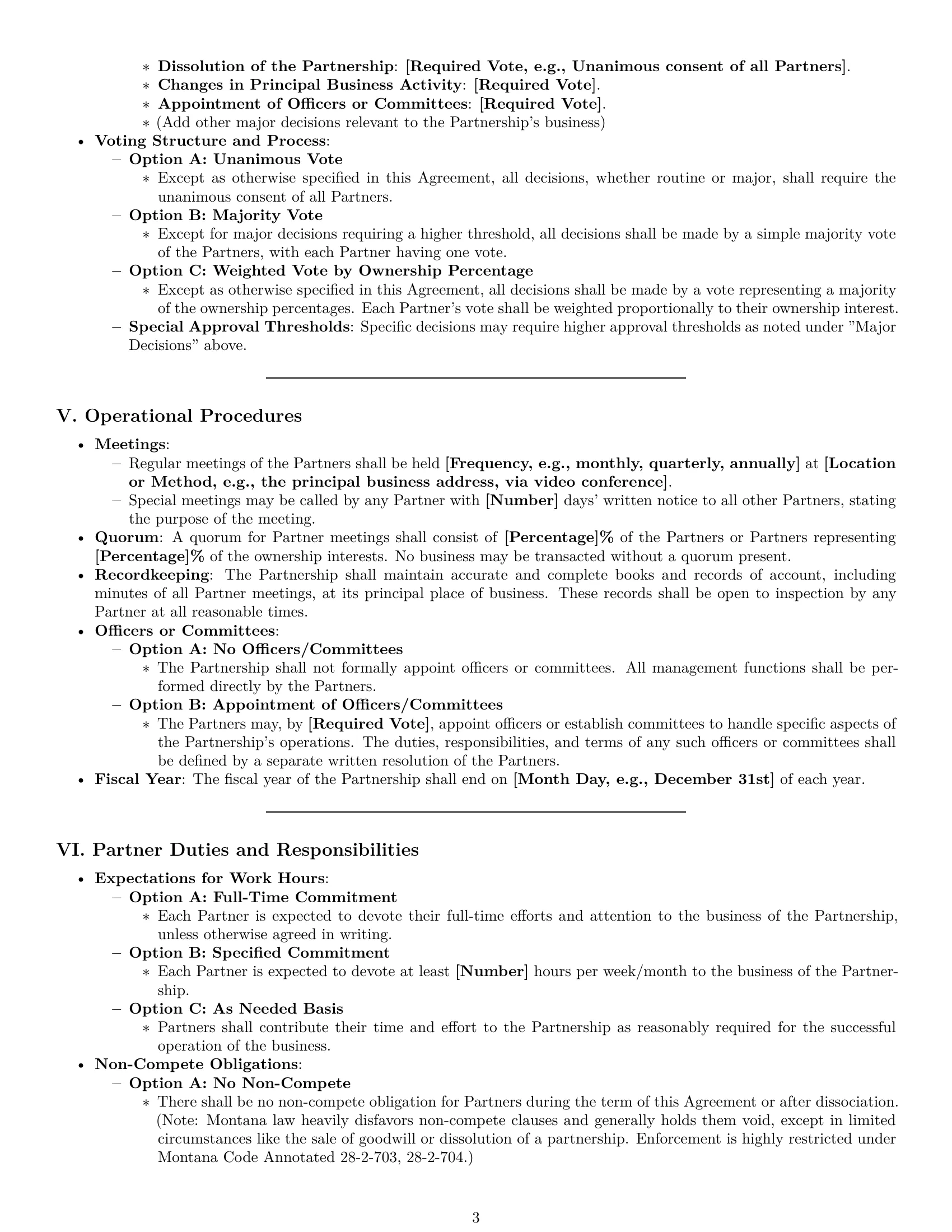 Preview page 3 of Pro Montana partnership agreement template