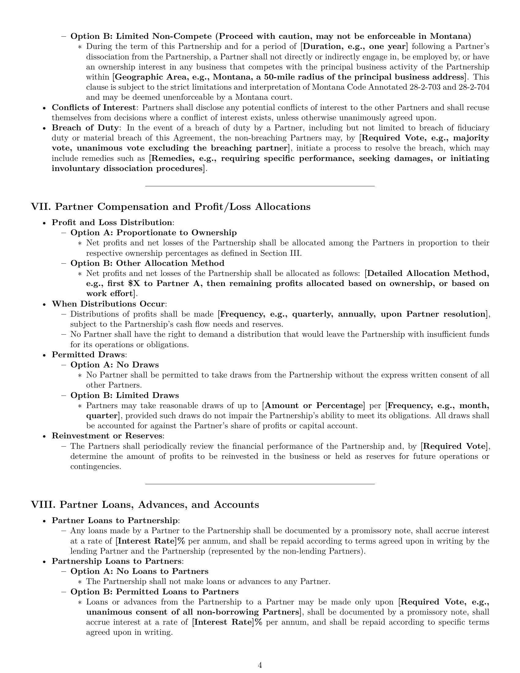 Preview page 4 of Pro Montana partnership agreement template