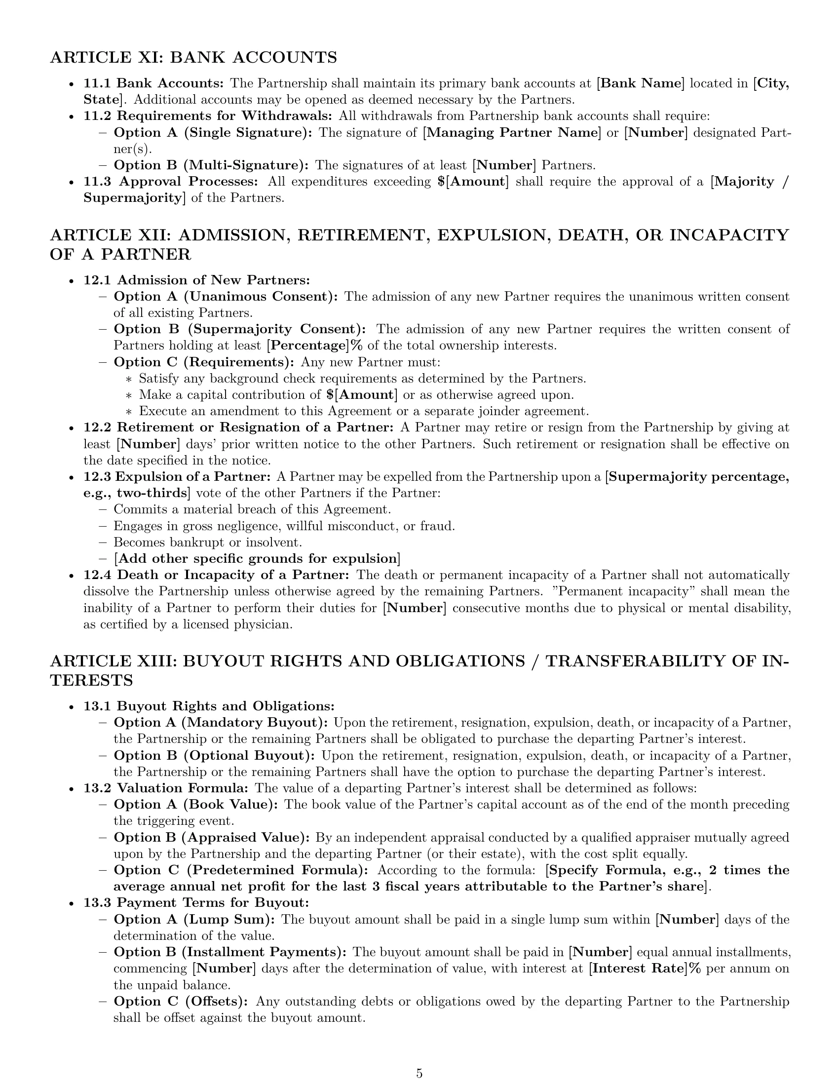 Preview page 5 of Pro Nevada partnership agreement template