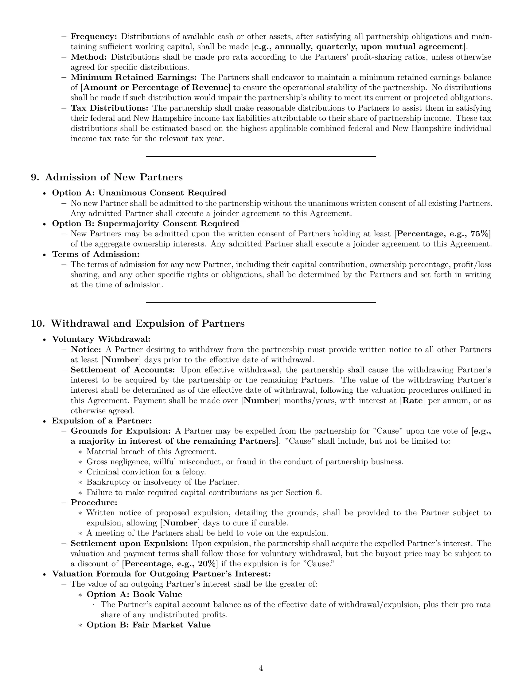 Preview page 4 of Pro New Hampshire partnership agreement template