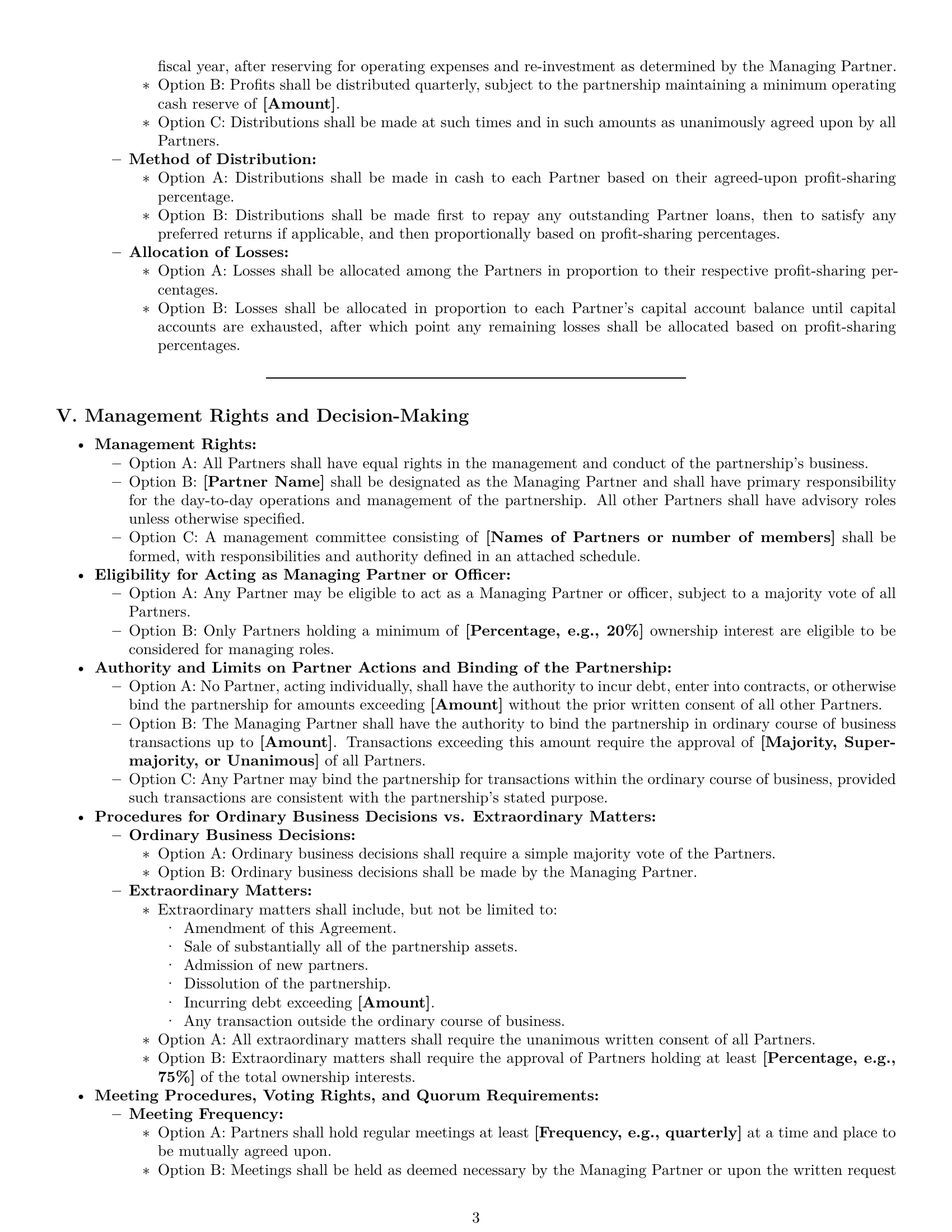 Preview page 3 of Pro Arizona partnership agreement template