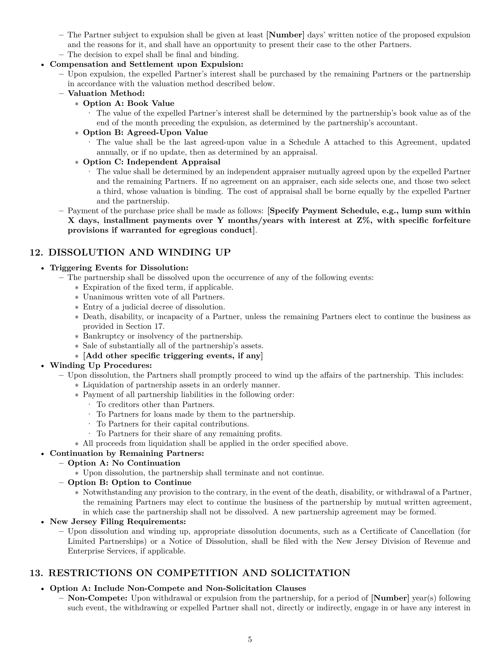 Preview page 5 of Pro New Jersey partnership agreement template