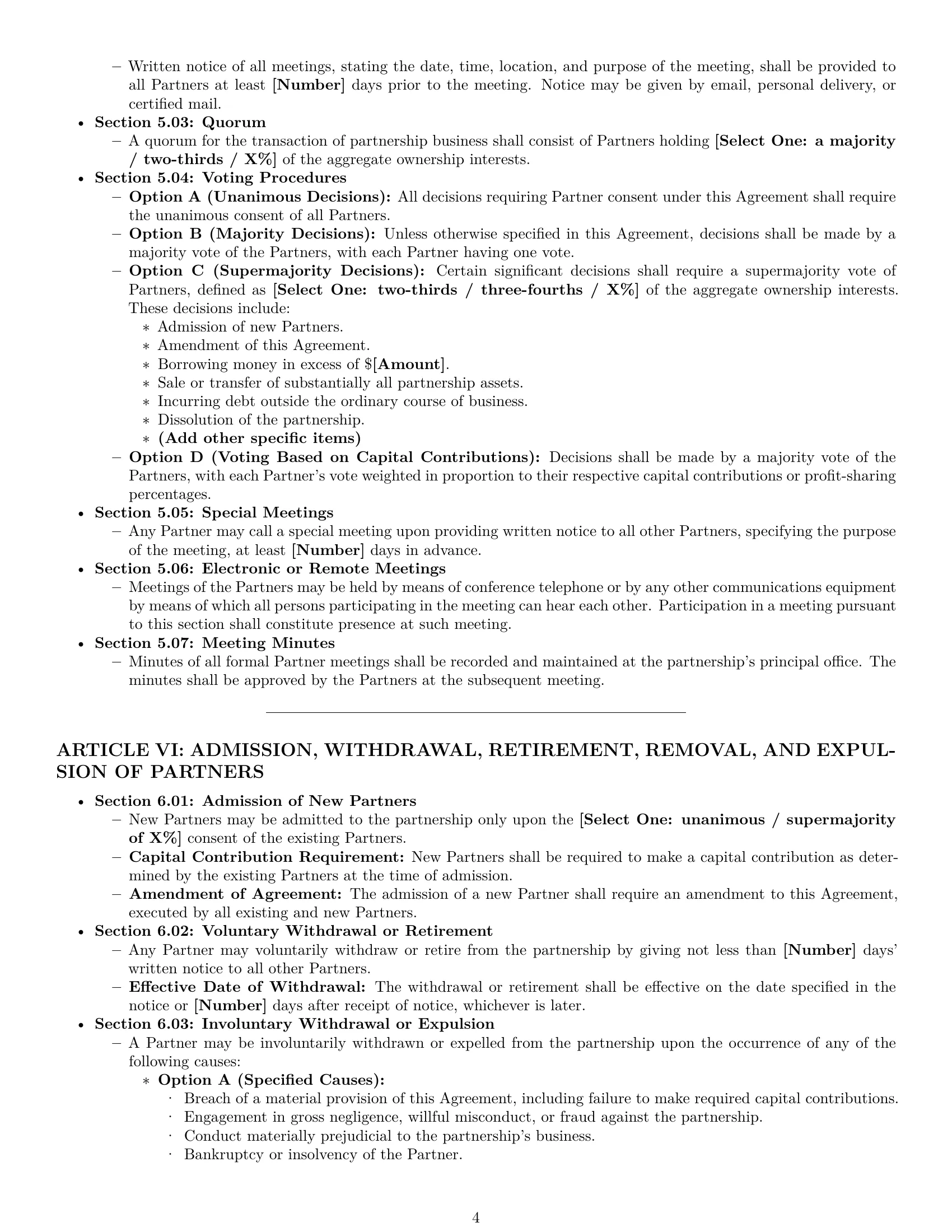Preview page 4 of Pro North Carolina partnership agreement template