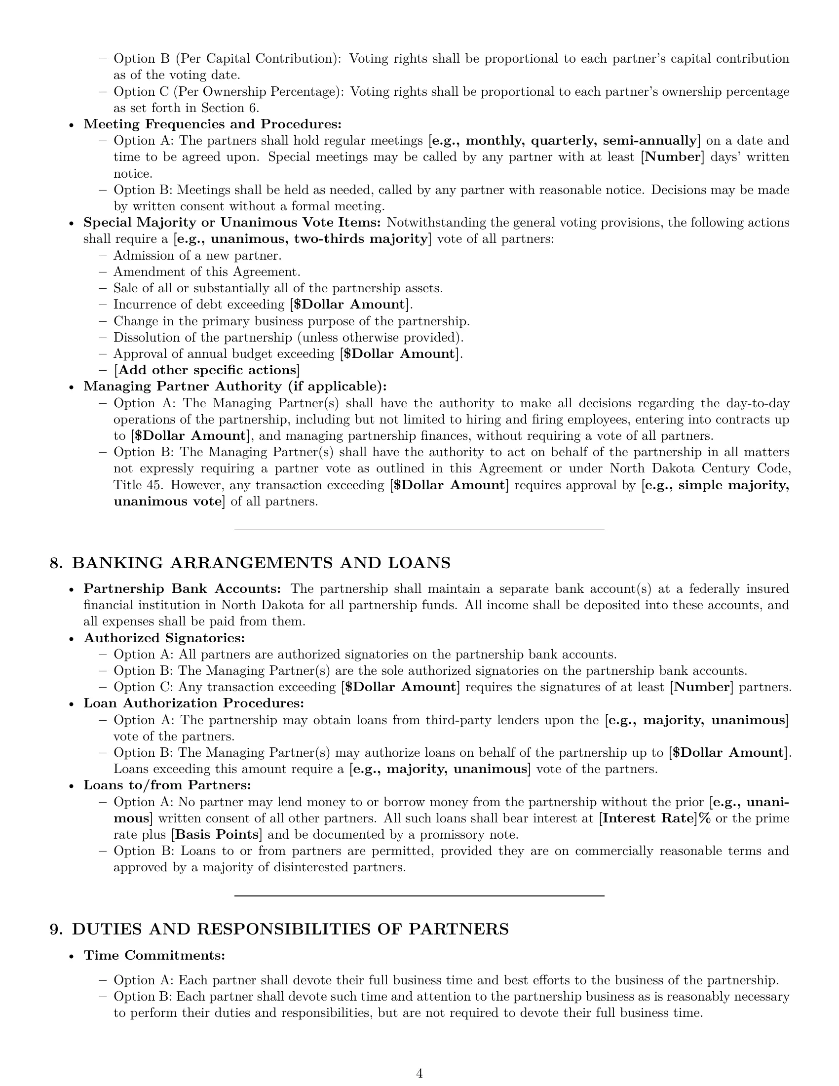 Preview page 4 of Pro North Dakota partnership agreement template