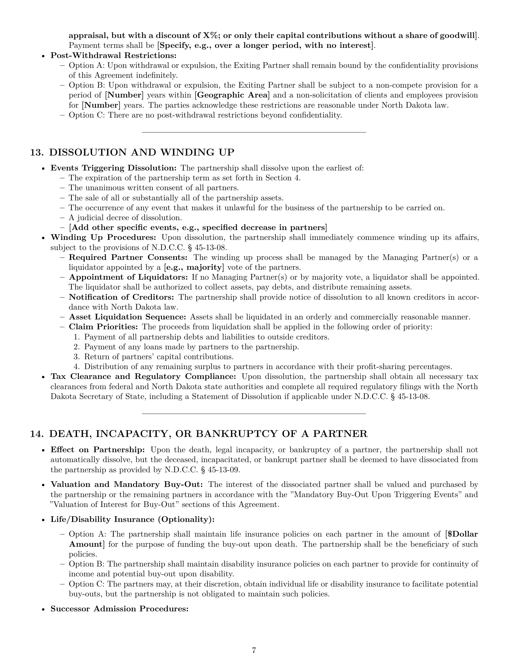 Preview page 7 of Pro North Dakota partnership agreement template