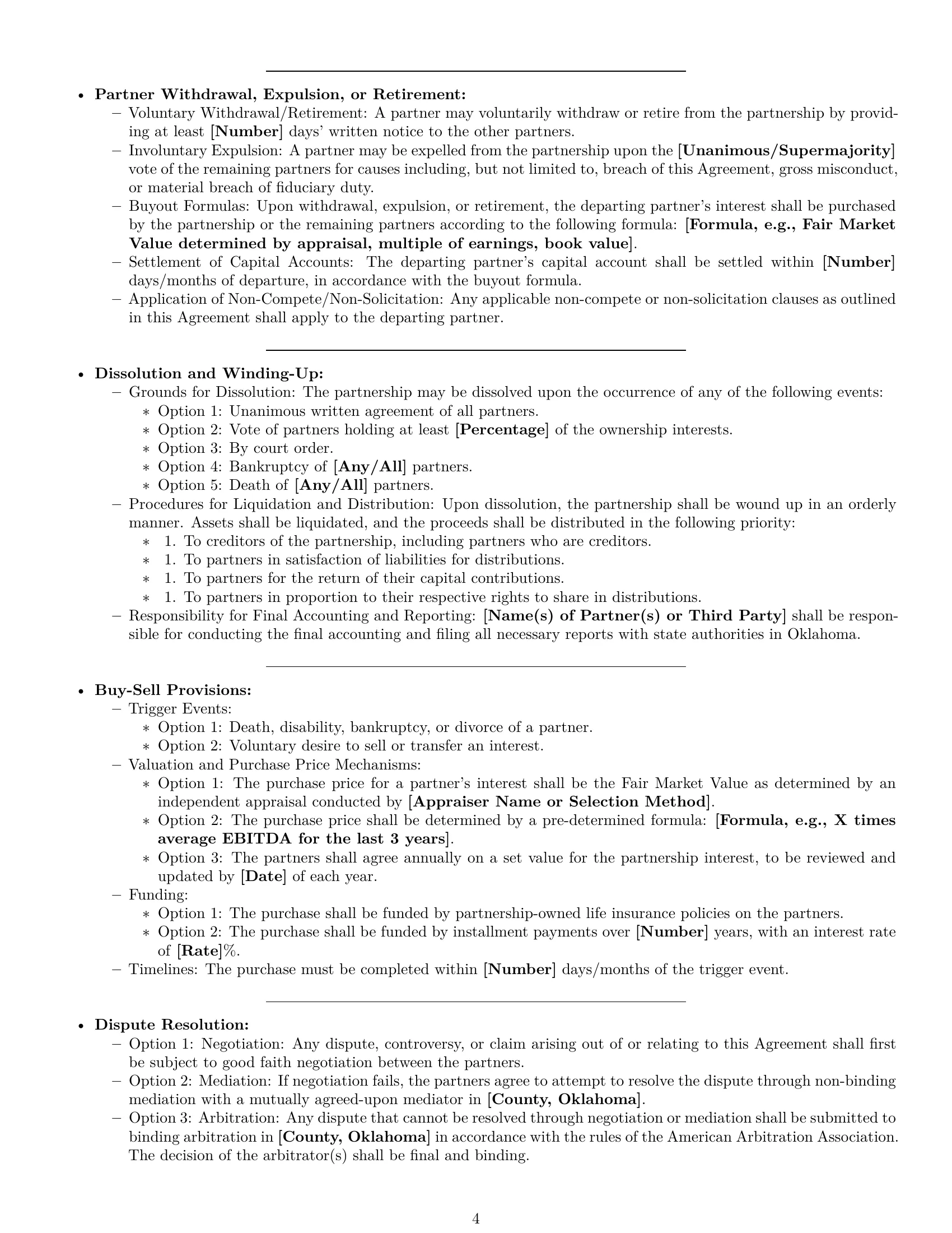 Preview page 4 of Pro Oklahoma partnership agreement template
