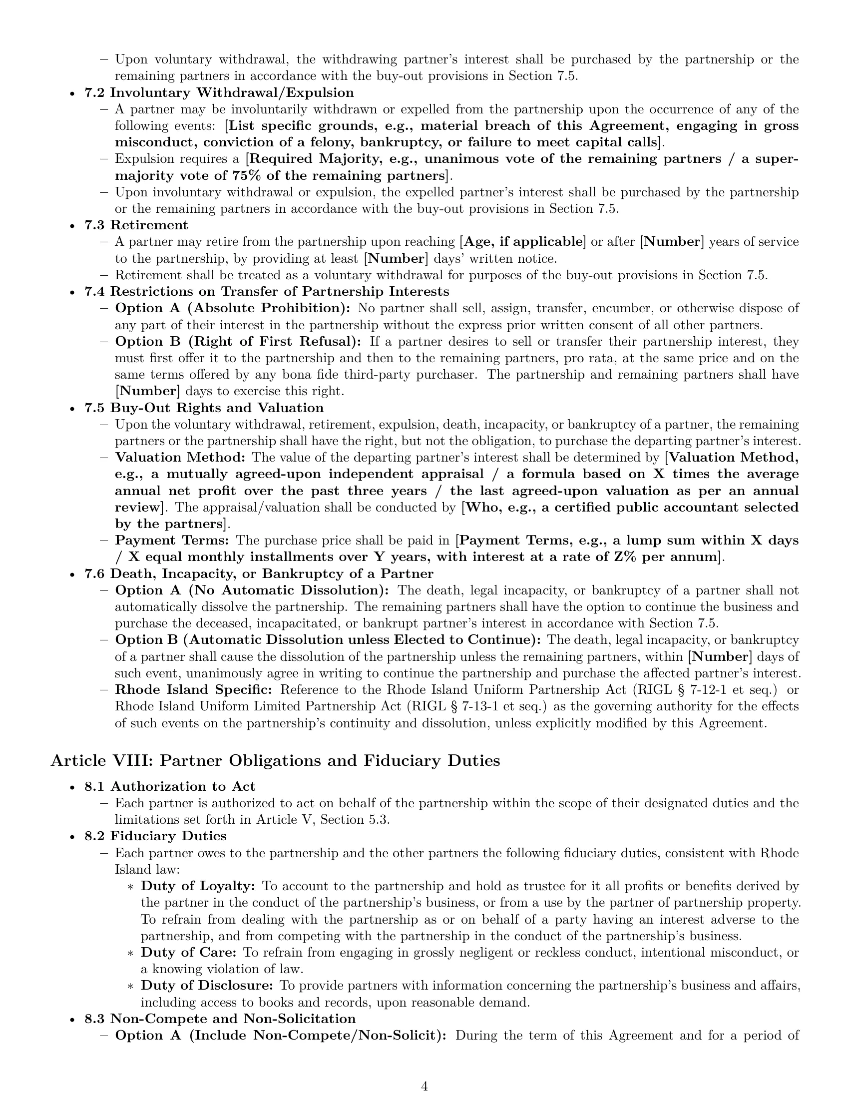 Preview page 4 of Pro Rhode Island partnership agreement template