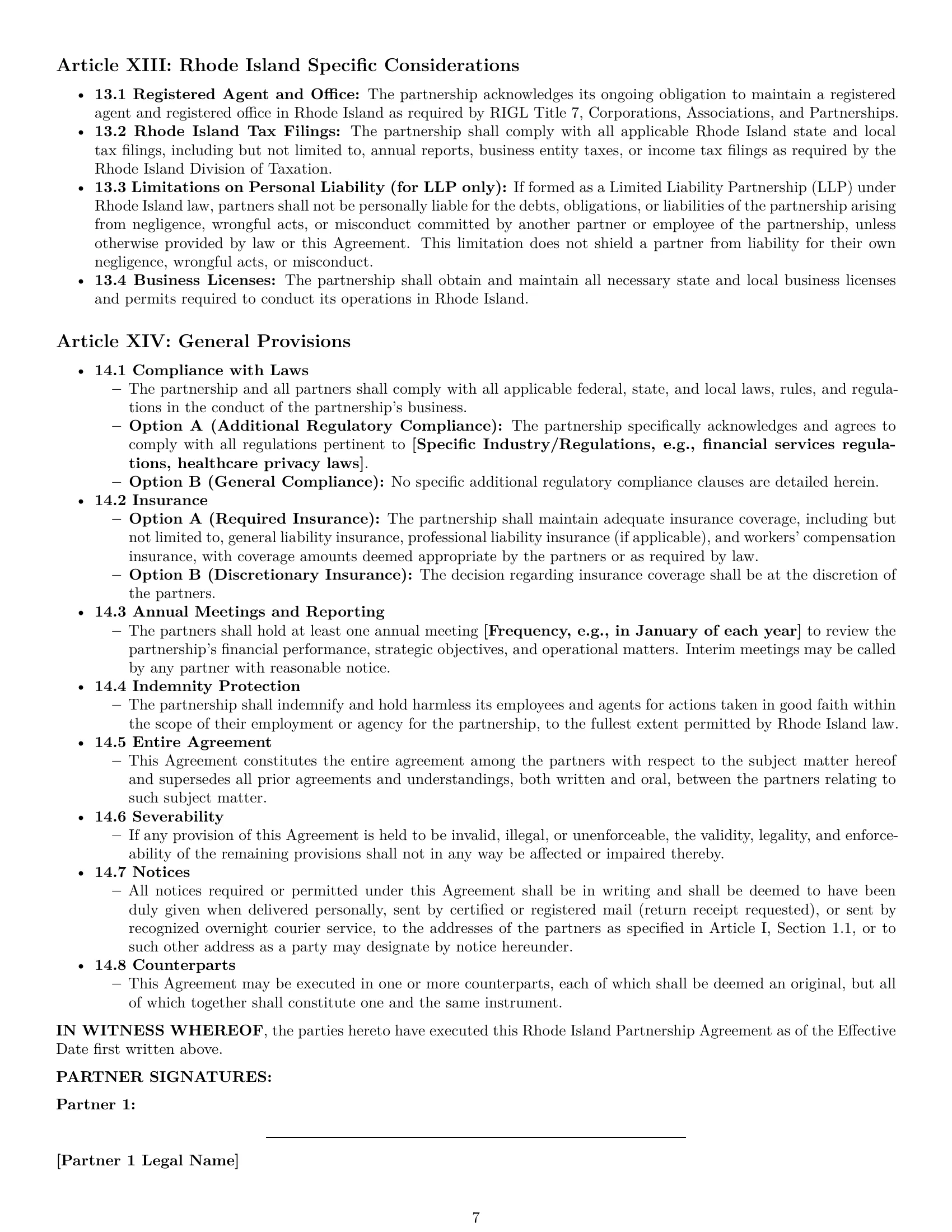 Preview page 7 of Pro Rhode Island partnership agreement template