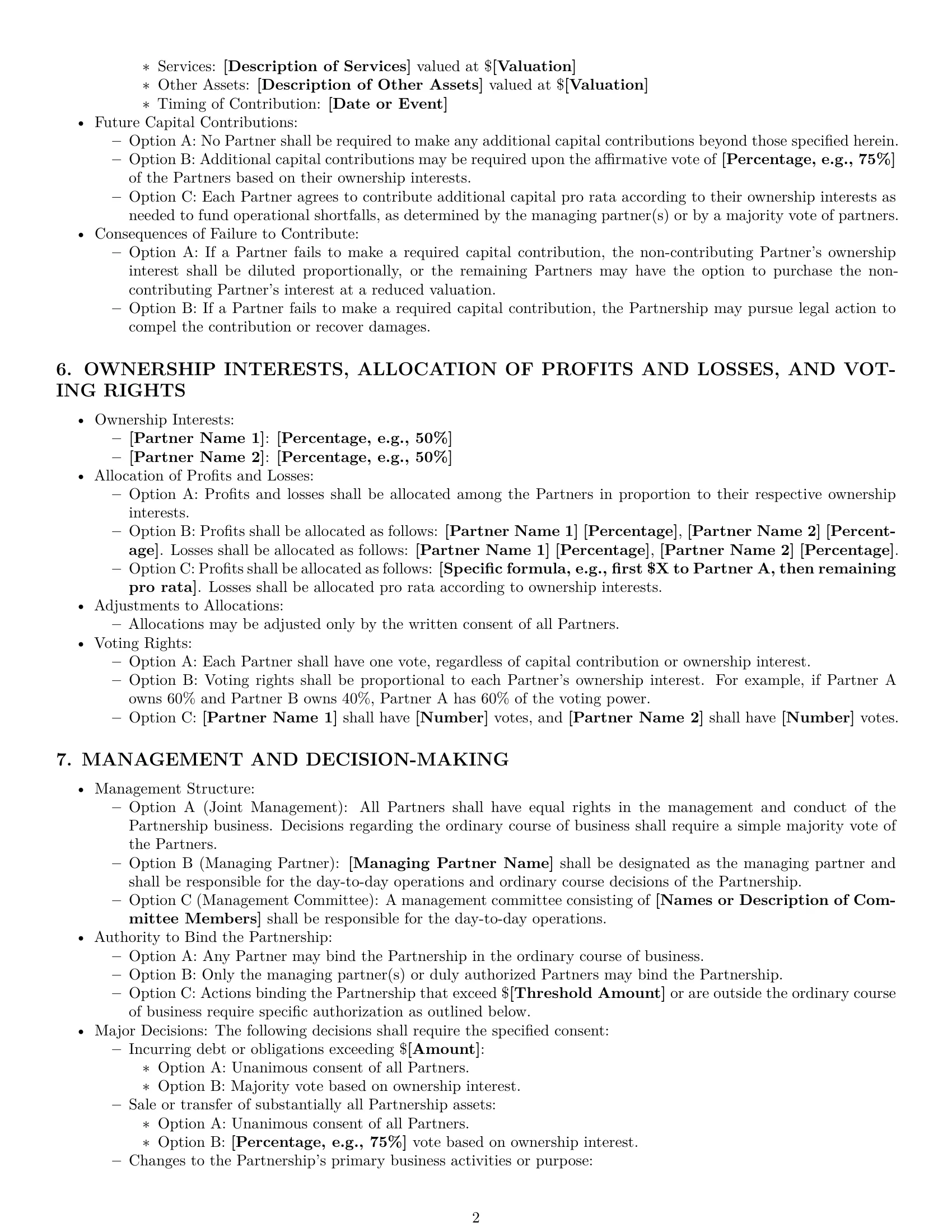 Preview page 2 of Pro Arkansas partnership agreement template
