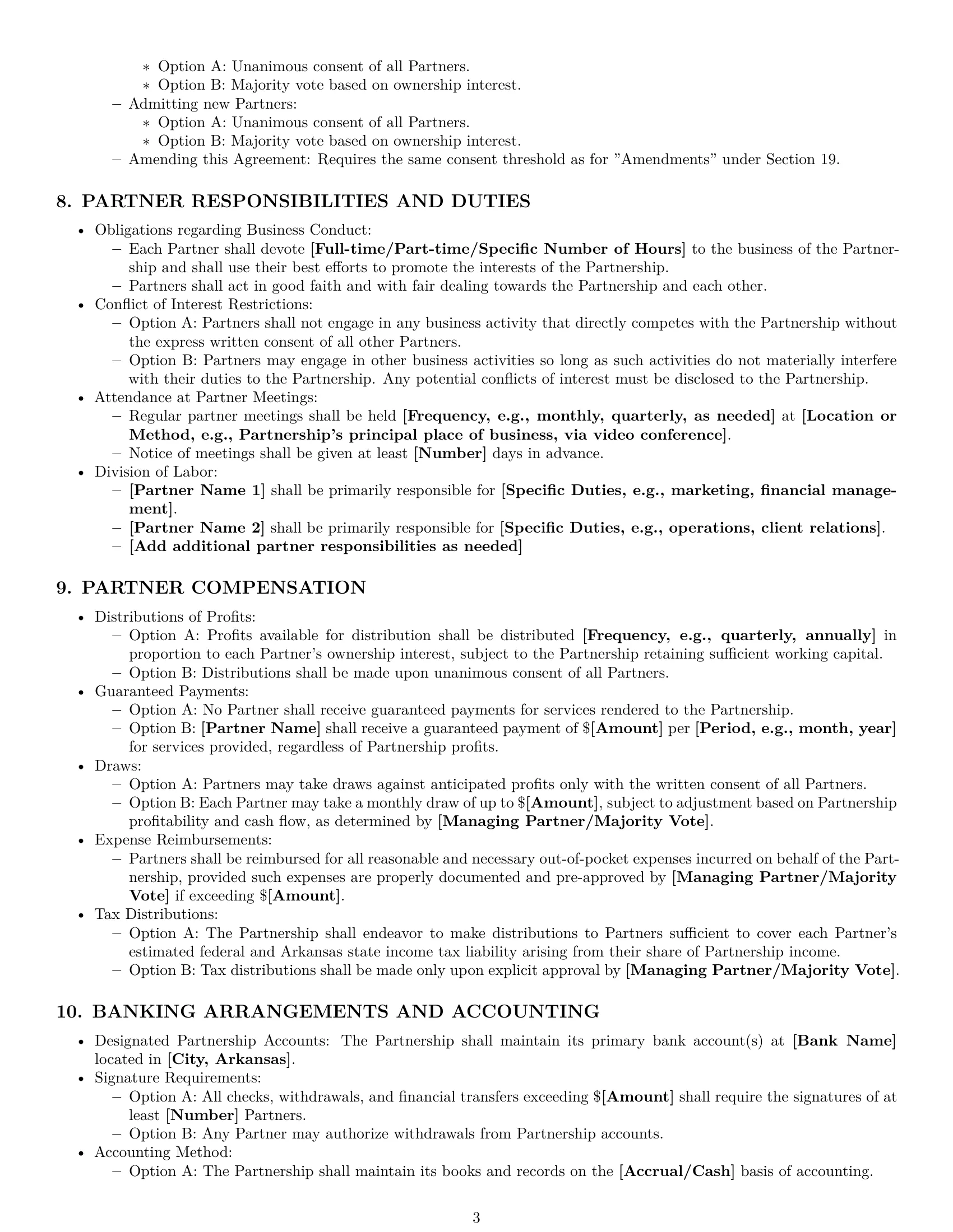 Preview page 3 of Pro Arkansas partnership agreement template