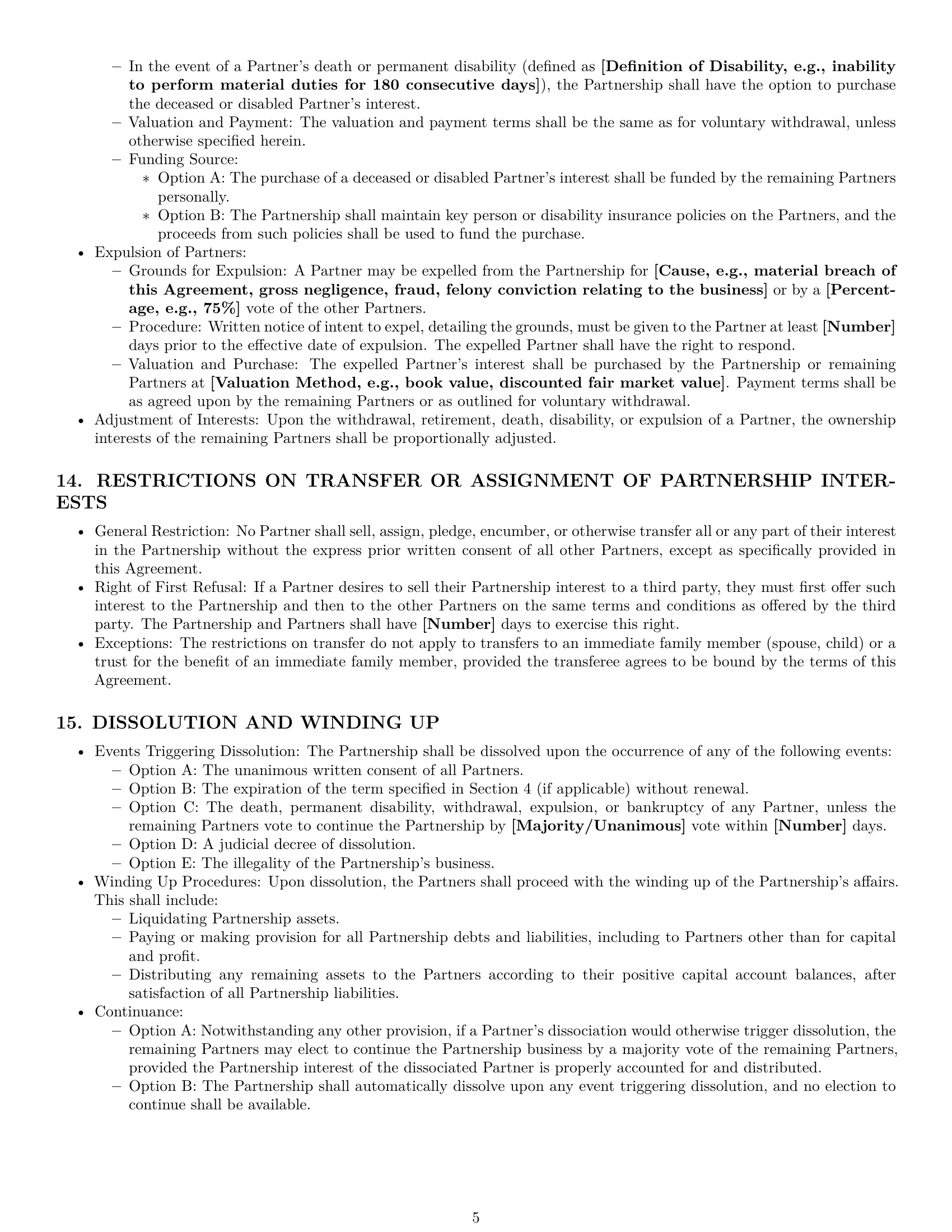 Preview page 5 of Pro Arkansas partnership agreement template