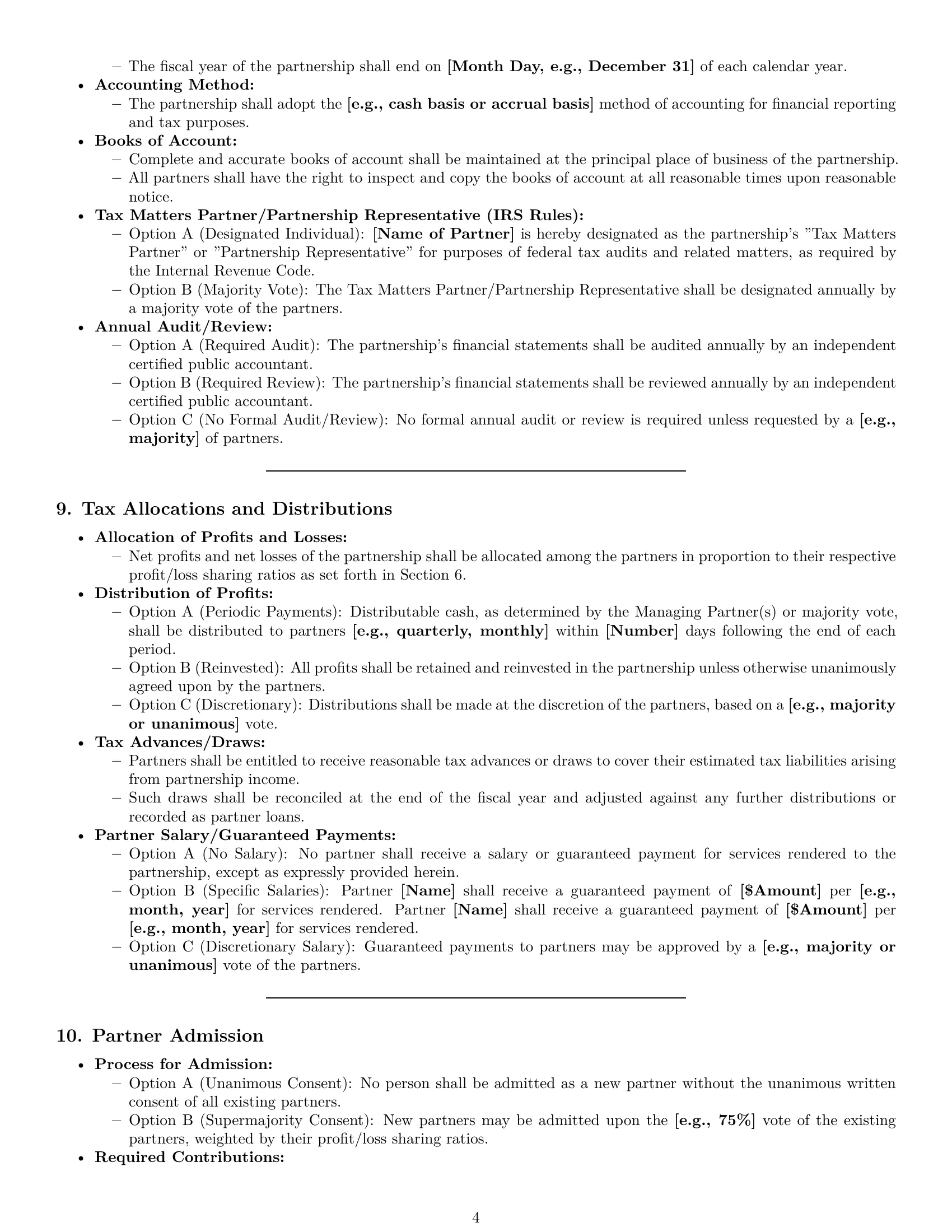 Preview page 4 of Pro South Carolina partnership agreement template
