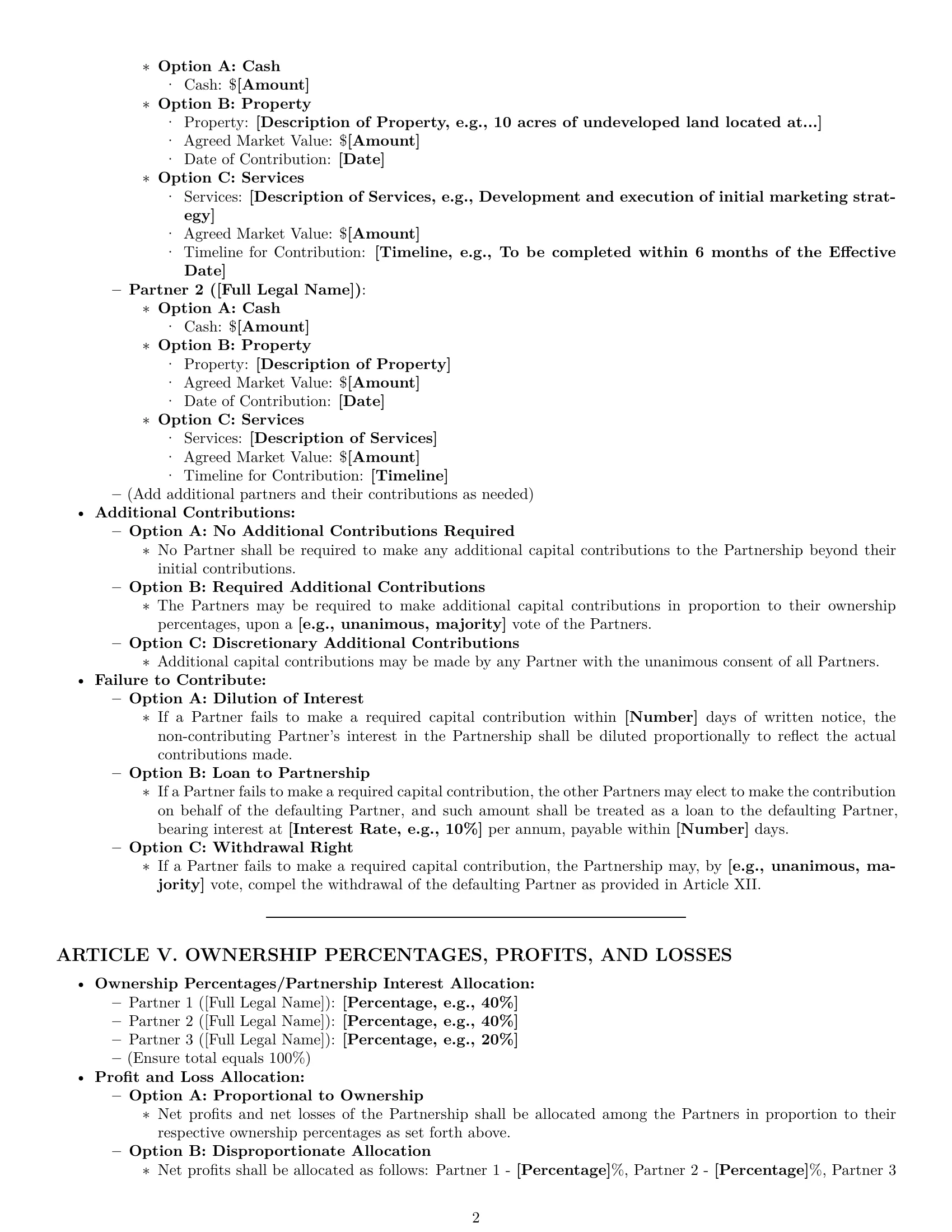 Preview page 2 of Pro Tennessee partnership agreement template