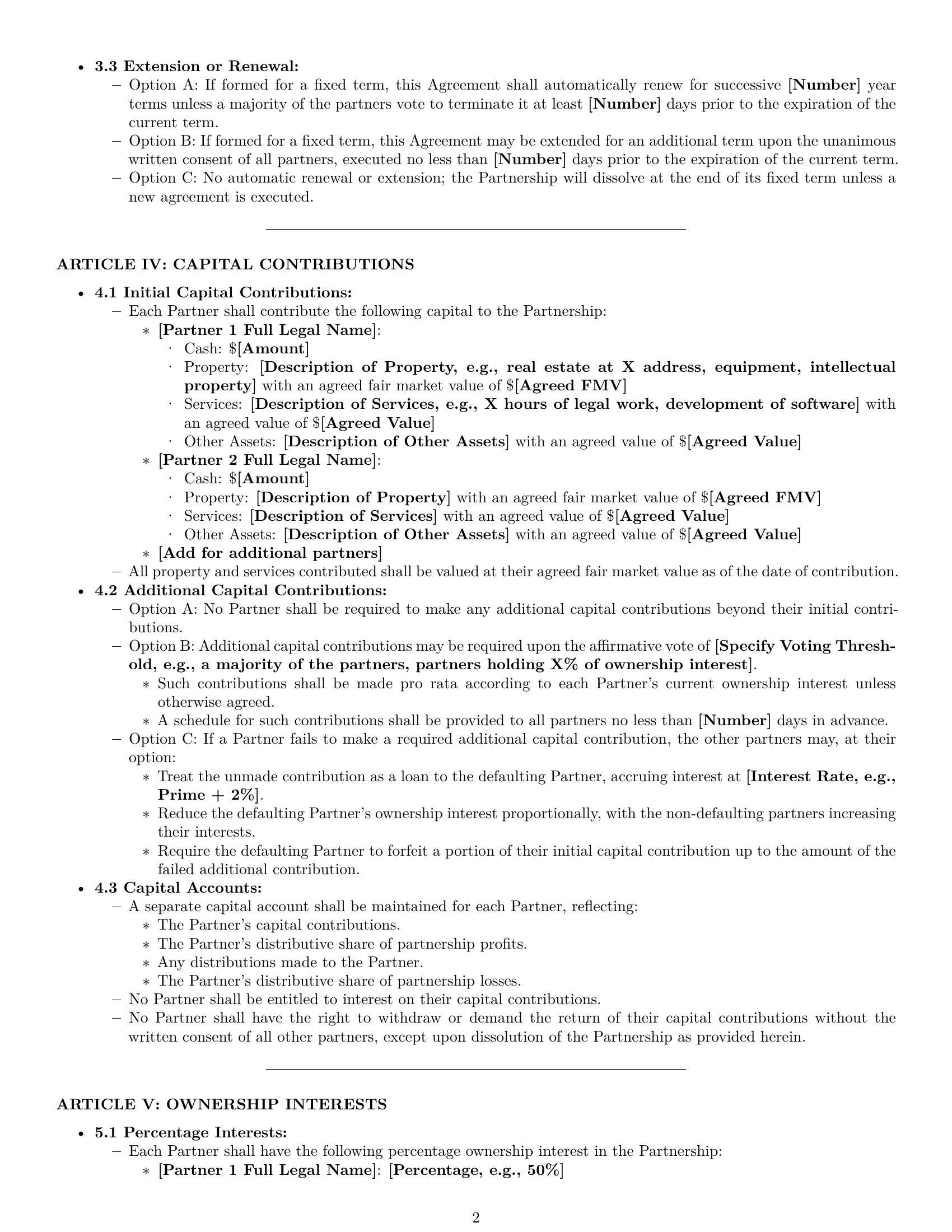 Preview page 2 of Pro Utah partnership agreement template