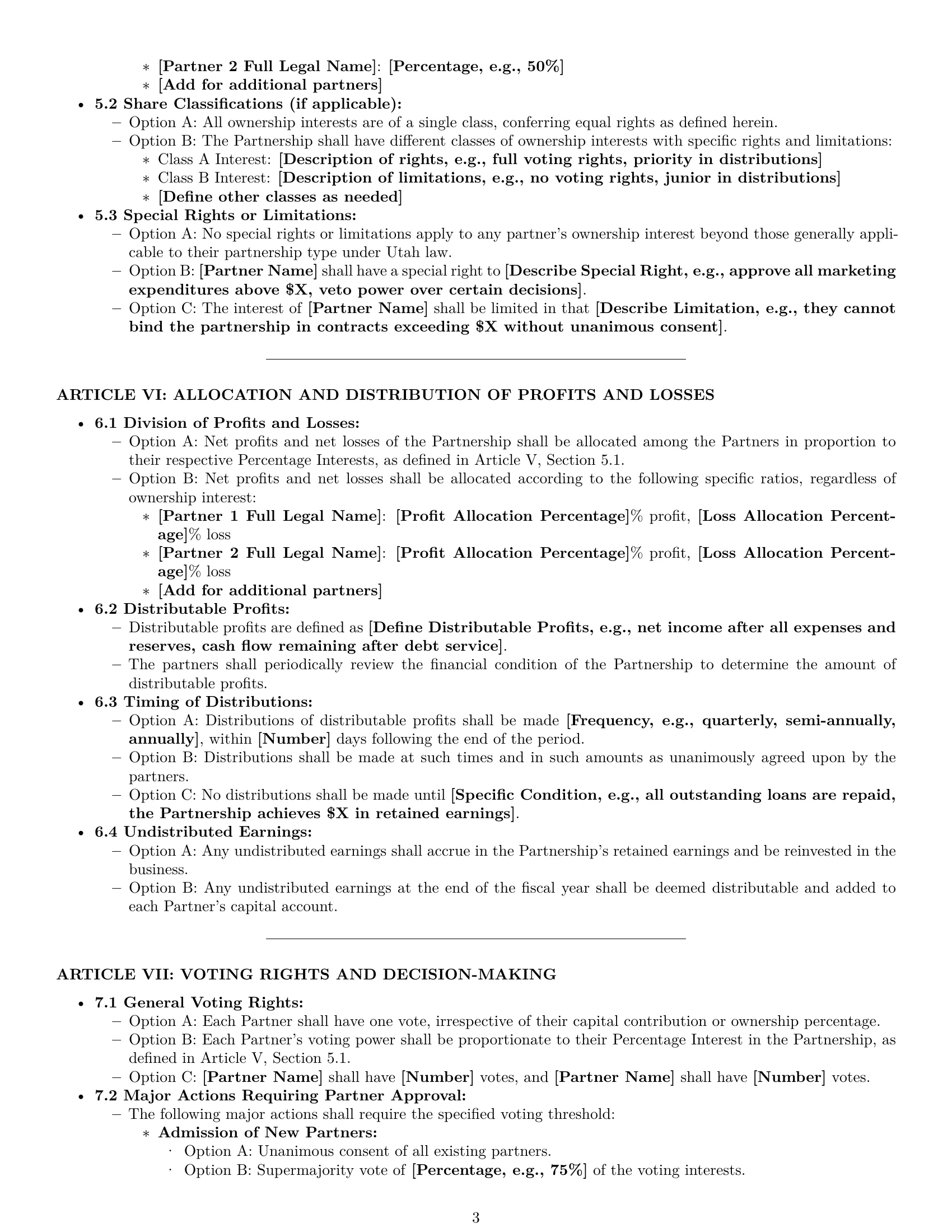 Preview page 3 of Pro Utah partnership agreement template