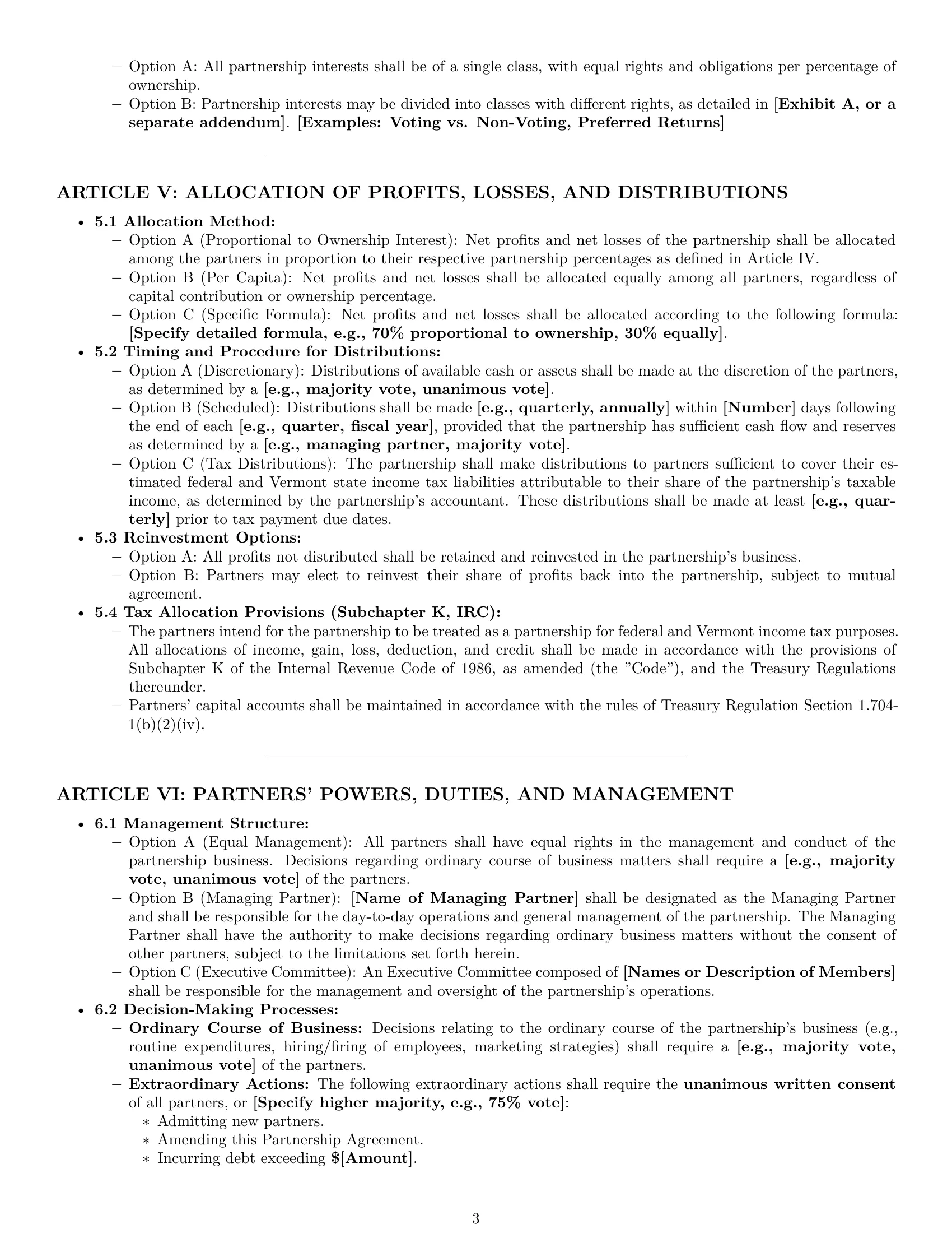 Preview page 3 of Pro Vermont partnership agreement template