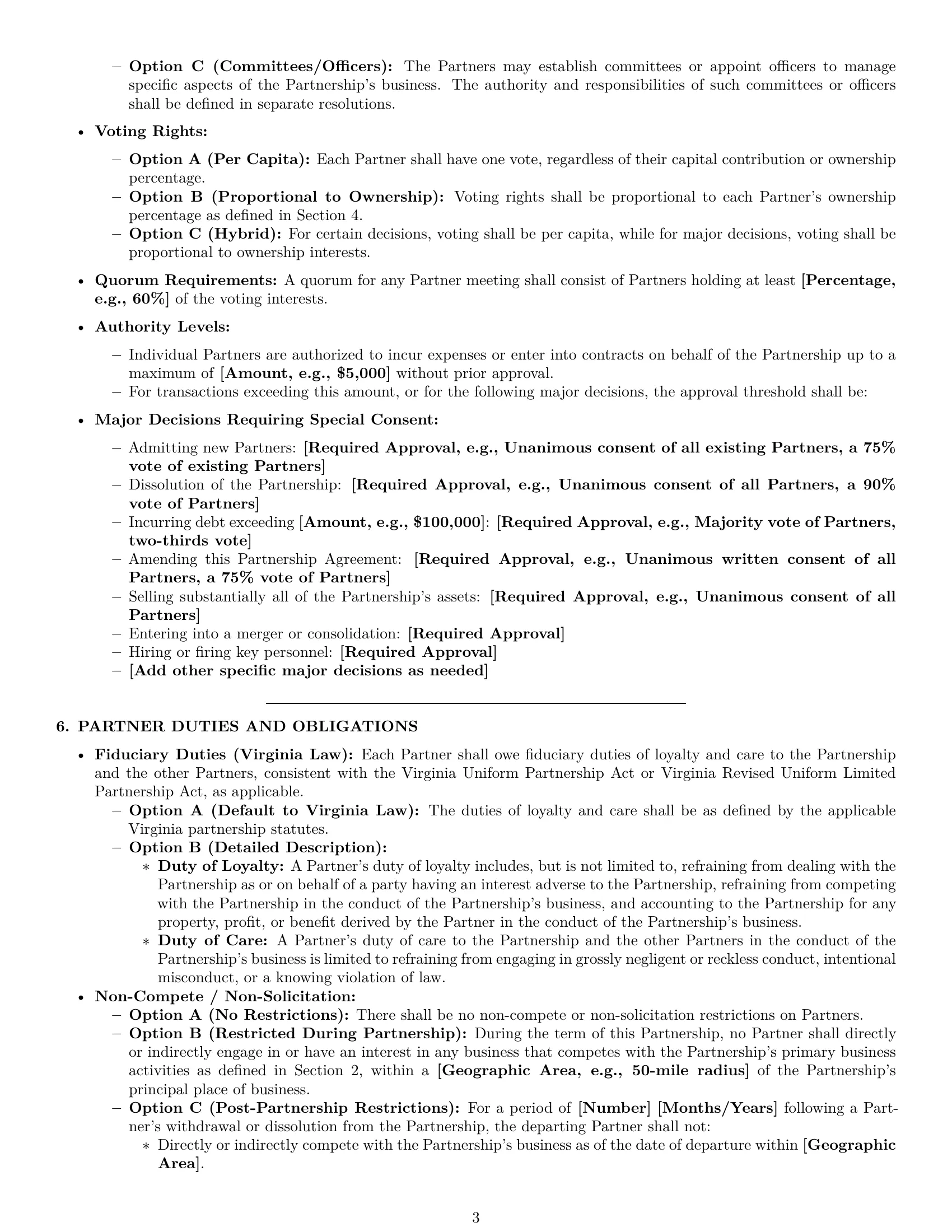 Preview page 3 of Pro Virginia partnership agreement template