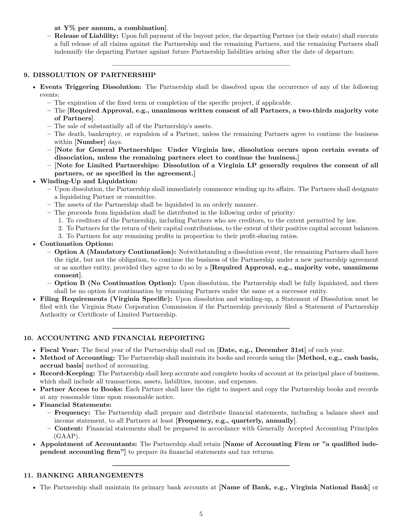 Preview page 5 of Pro Virginia partnership agreement template