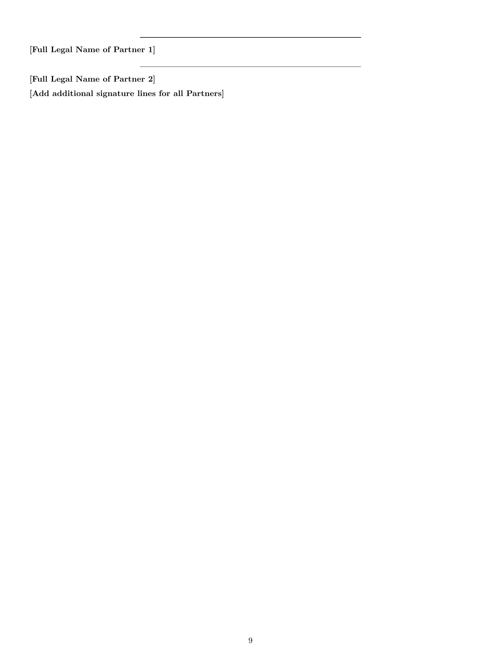 Preview page 9 of Pro Virginia partnership agreement template