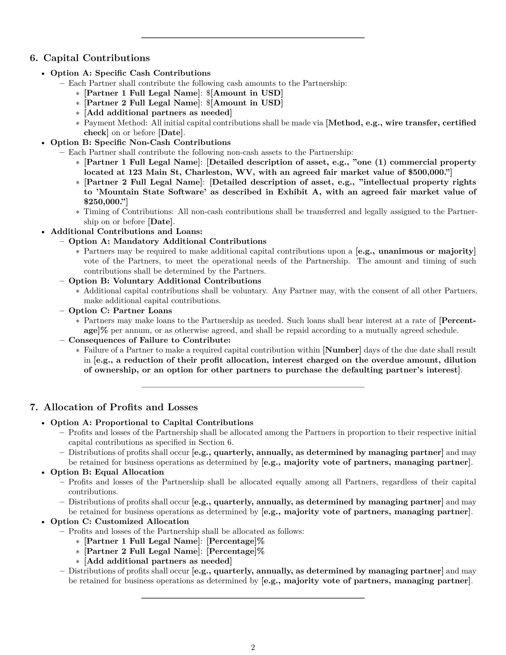 Preview page 2 of Pro West Virginia partnership agreement template