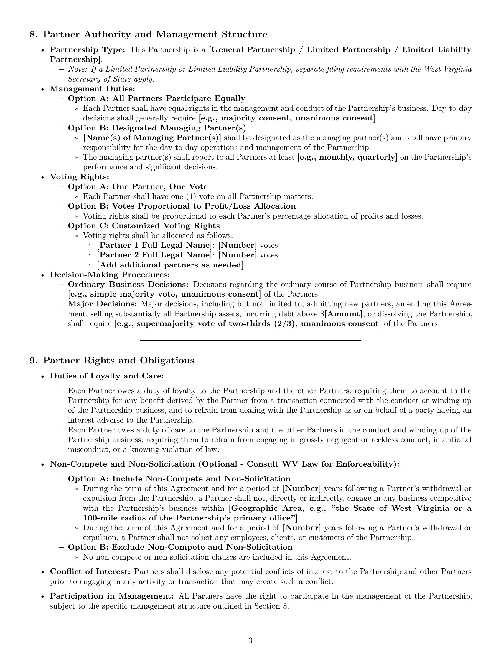 Preview page 3 of Pro West Virginia partnership agreement template