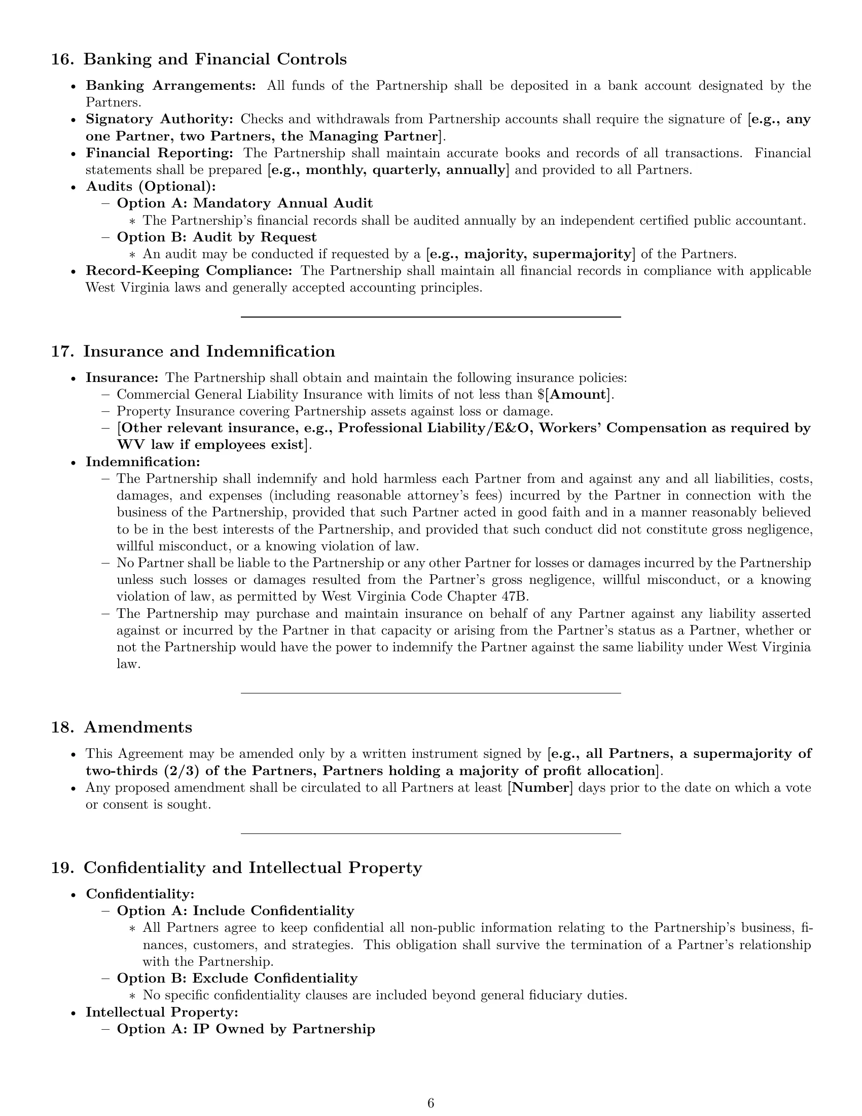 Preview page 6 of Pro West Virginia partnership agreement template