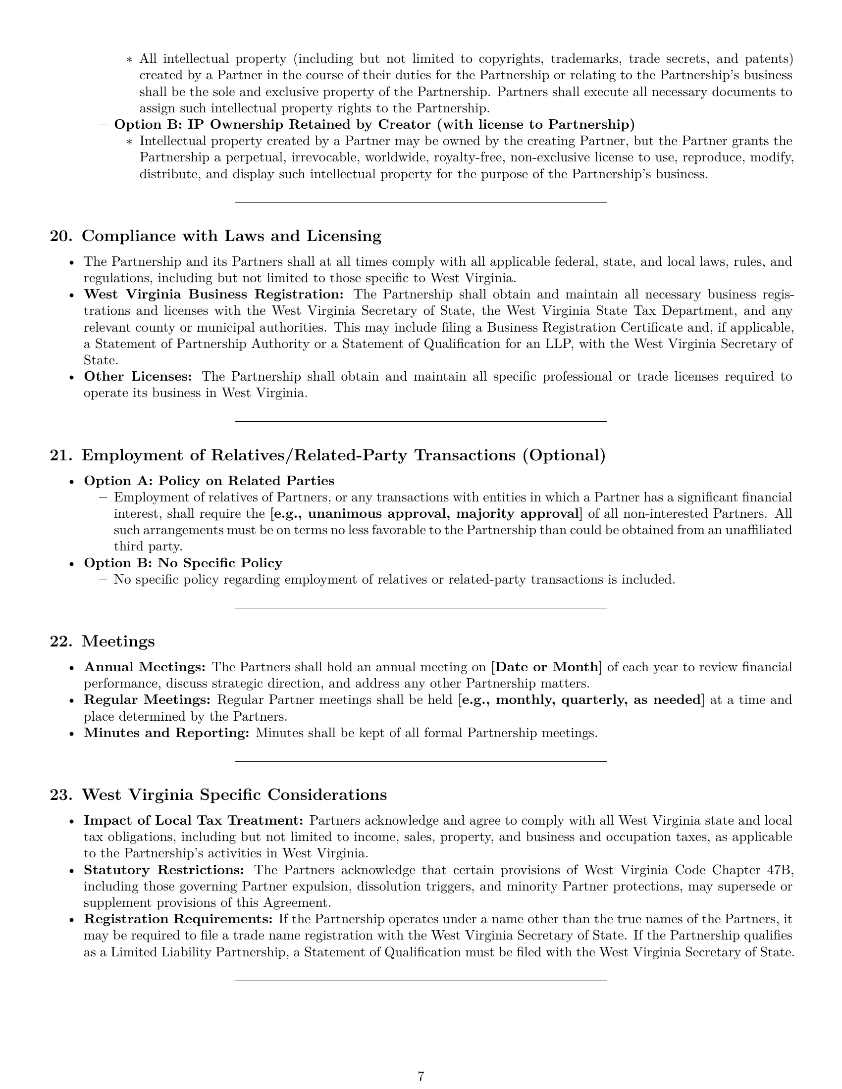 Preview page 7 of Pro West Virginia partnership agreement template