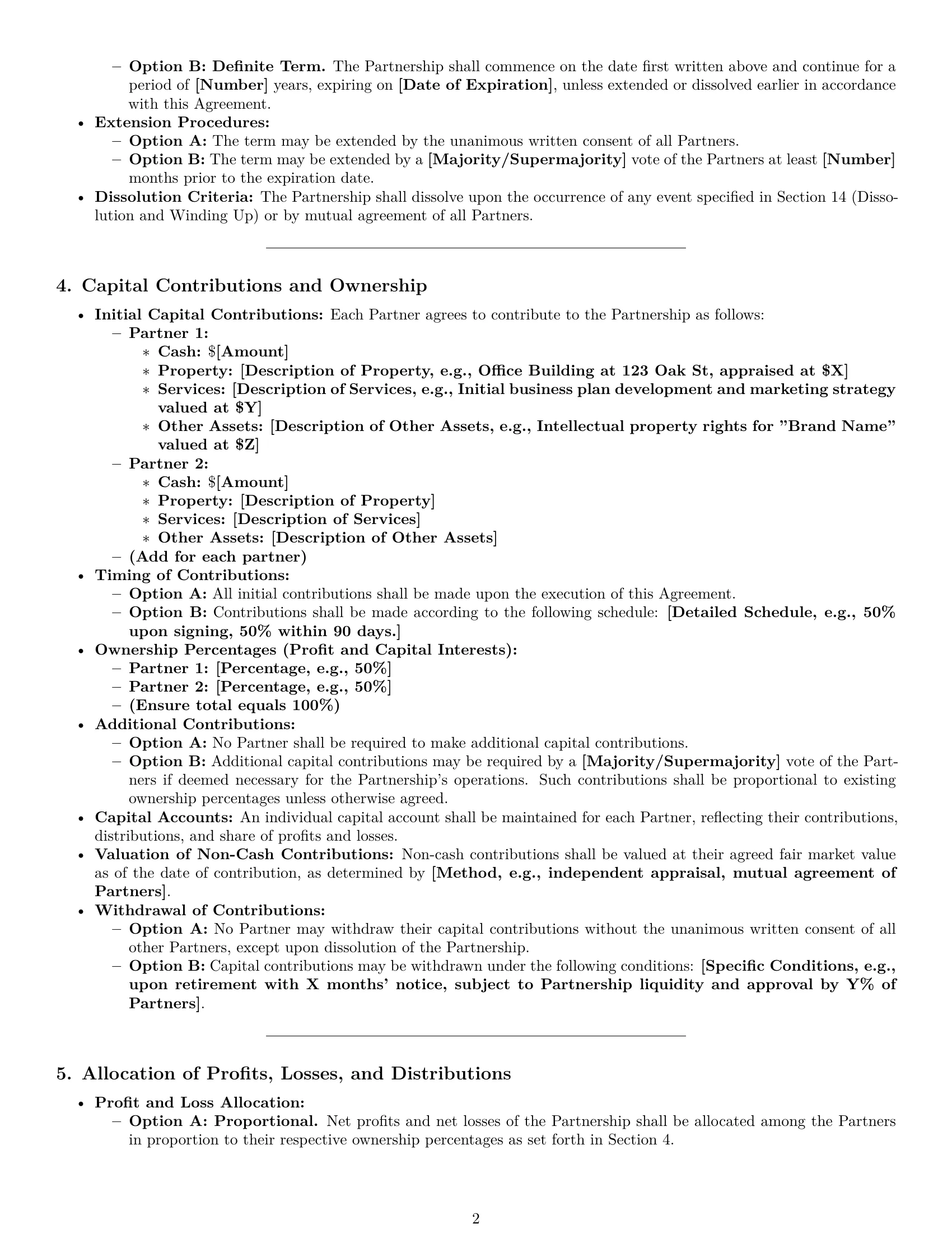Preview page 2 of Pro Colorado partnership agreement template