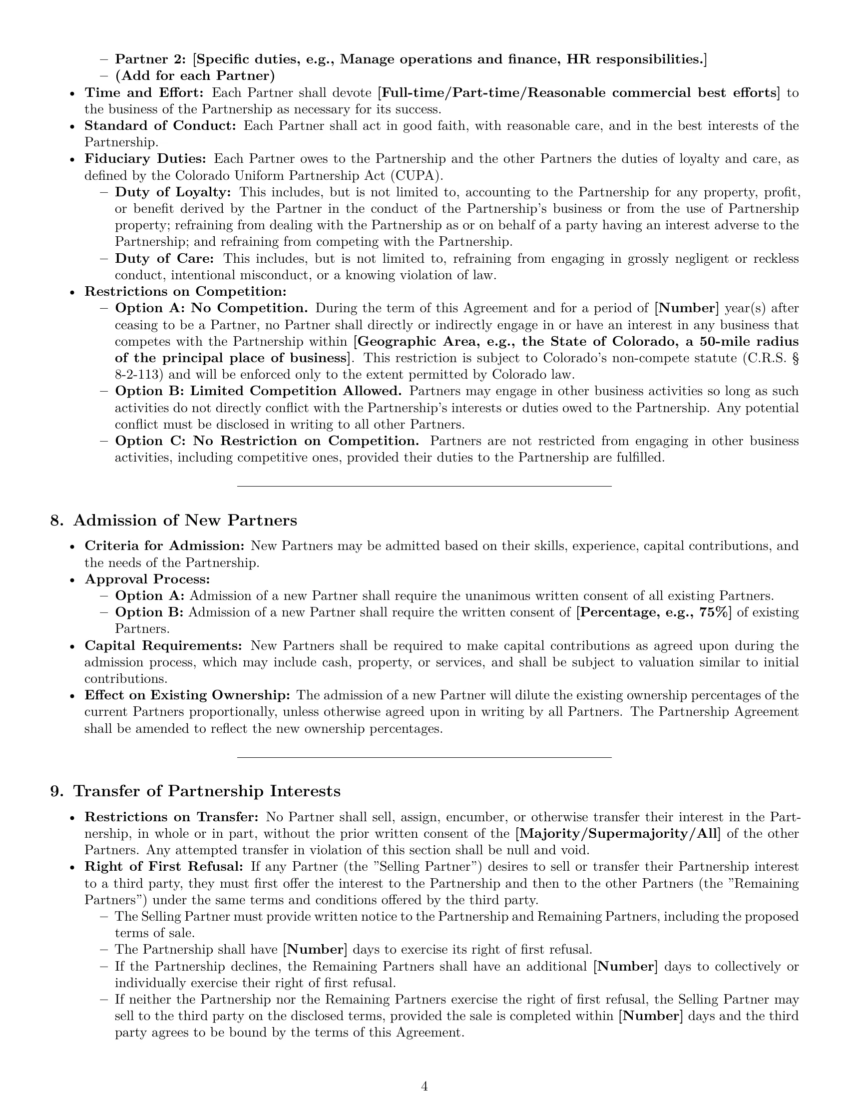 Preview page 4 of Pro Colorado partnership agreement template