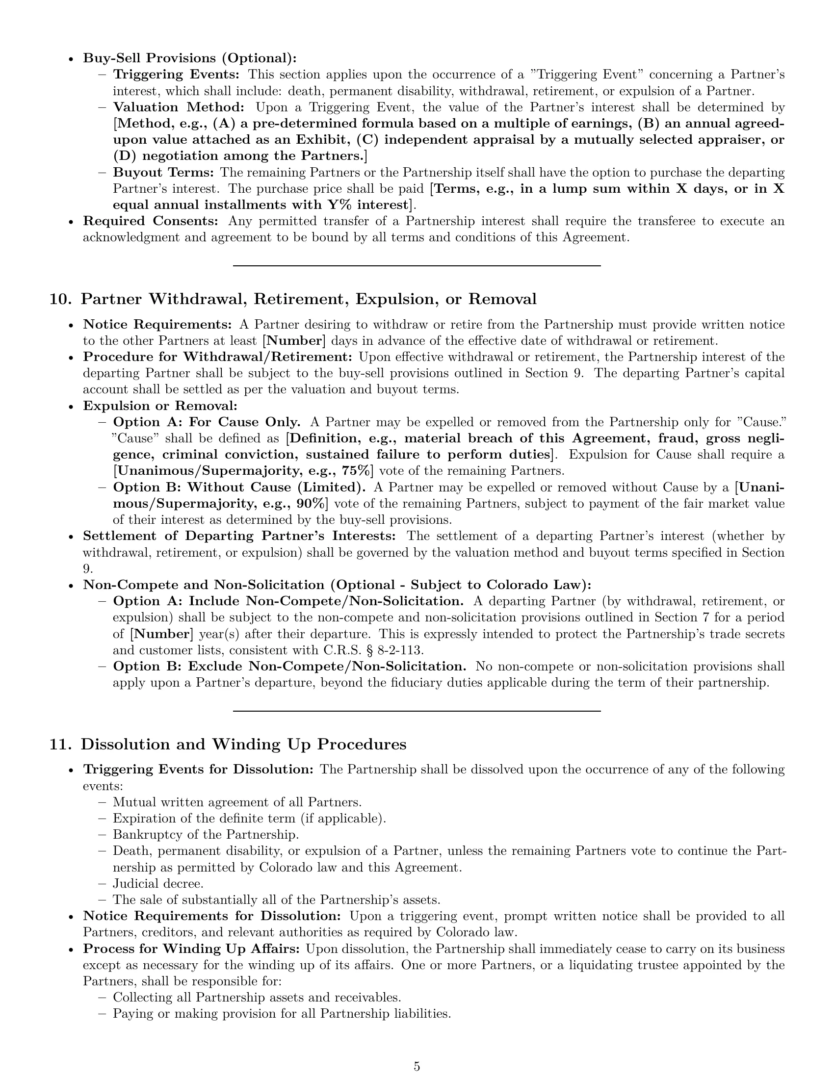 Preview page 5 of Pro Colorado partnership agreement template