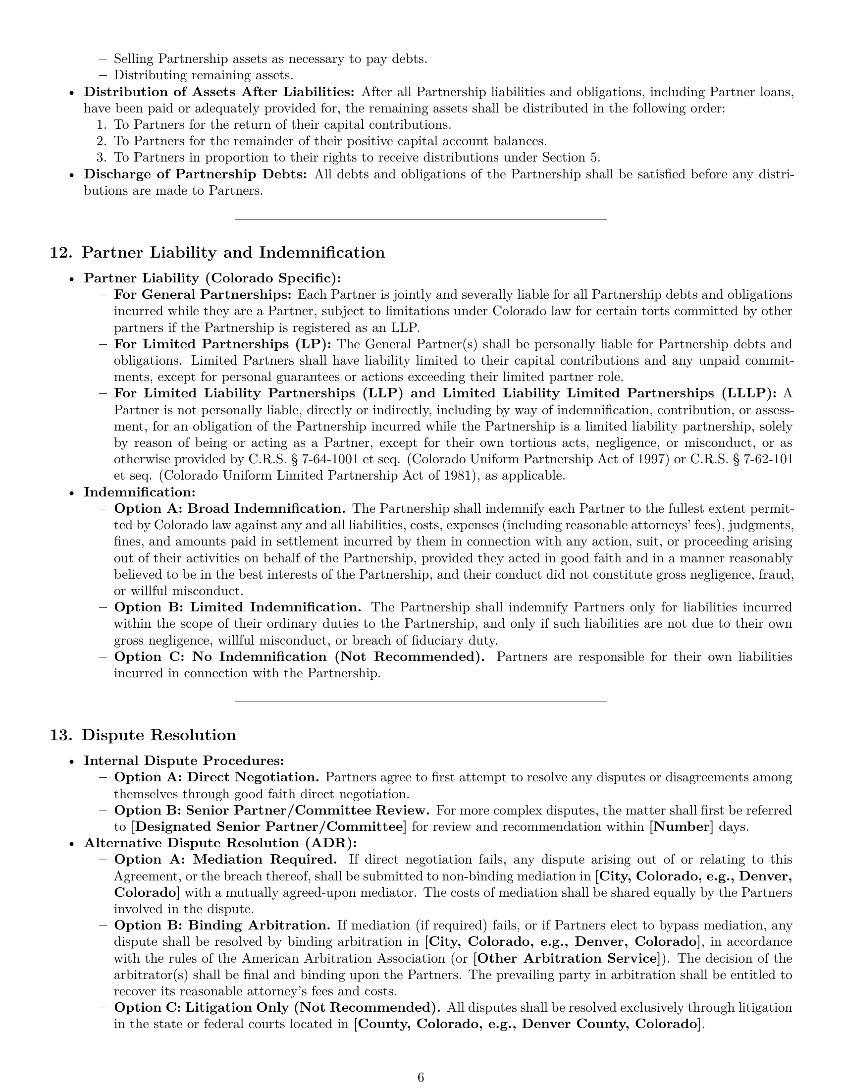 Preview page 6 of Pro Colorado partnership agreement template