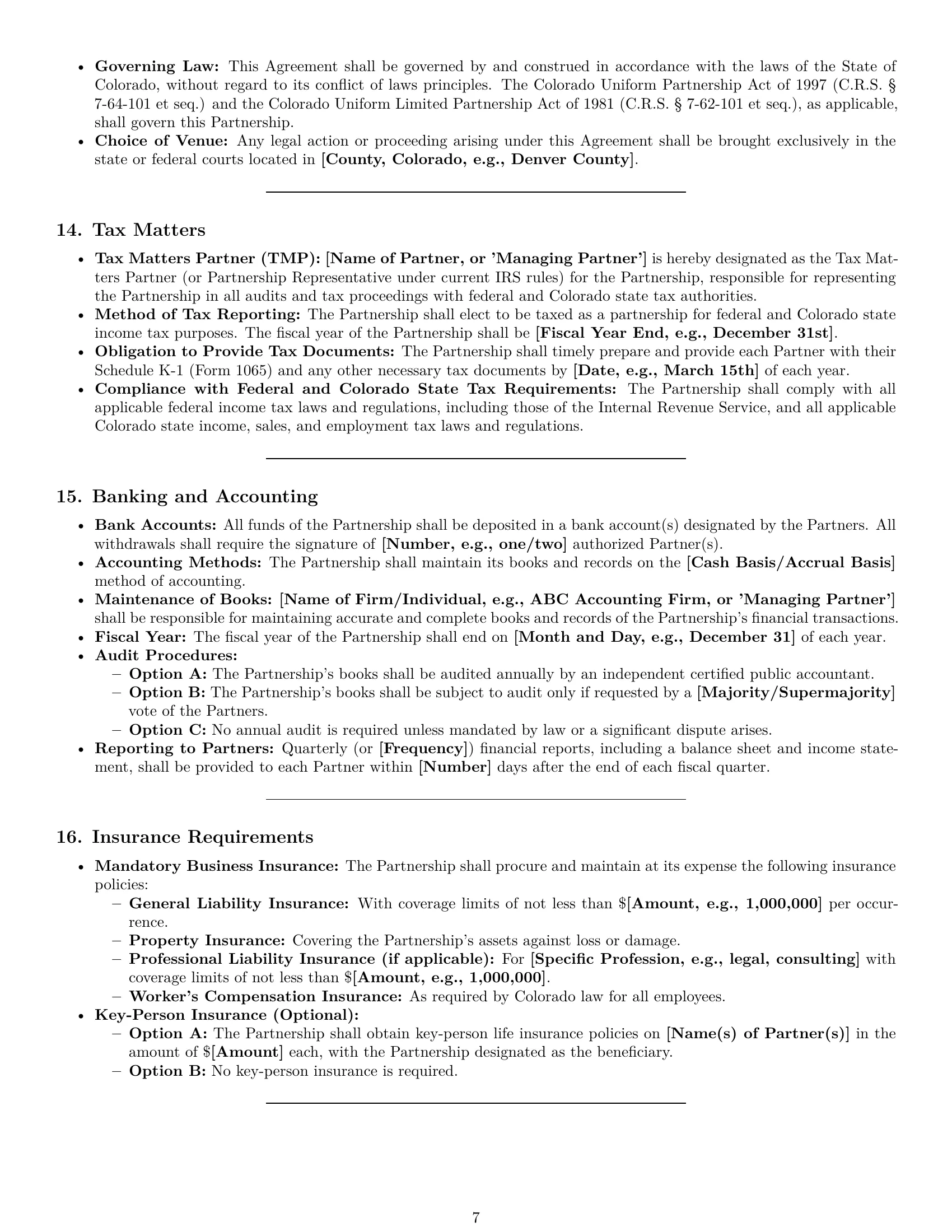 Preview page 7 of Pro Colorado partnership agreement template